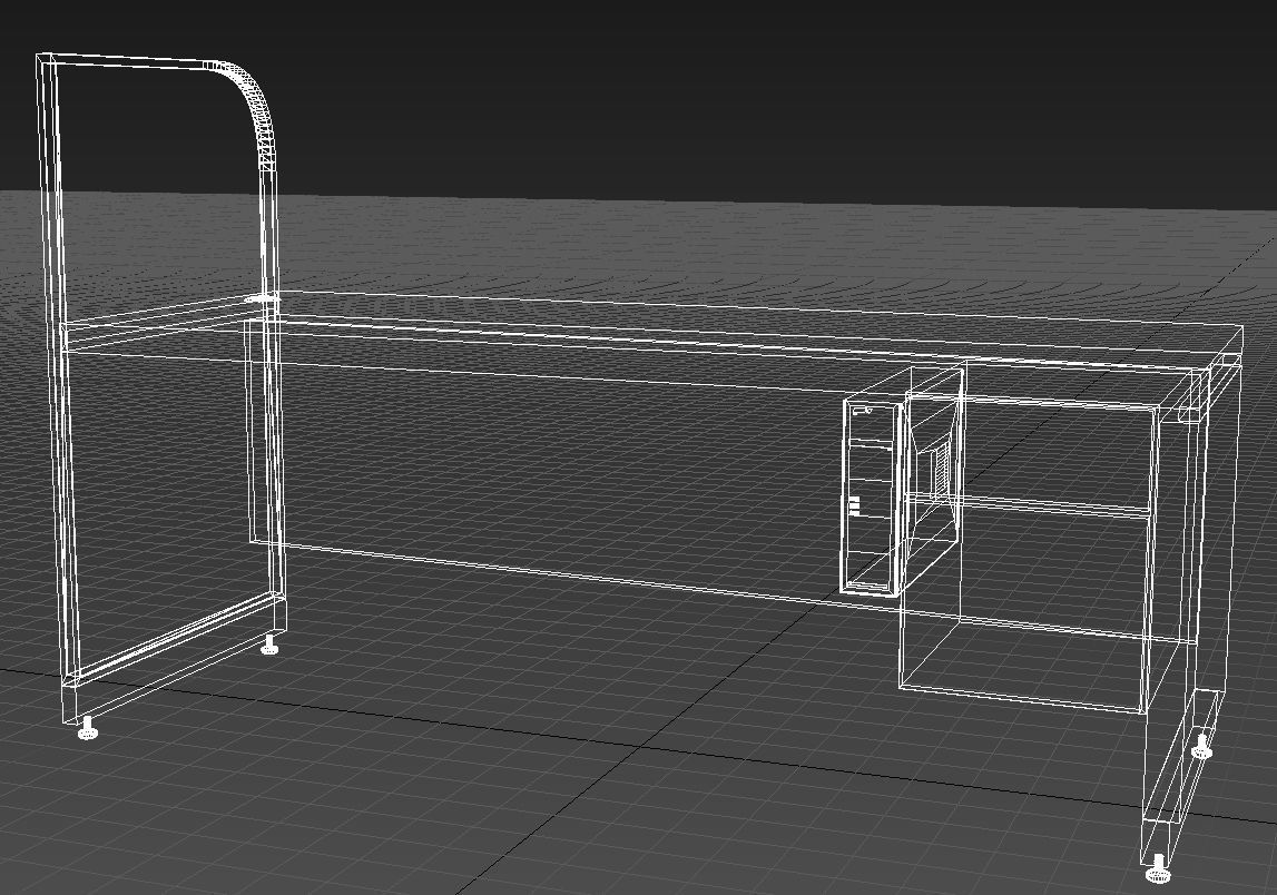 Wooden reception desk 3D model_10