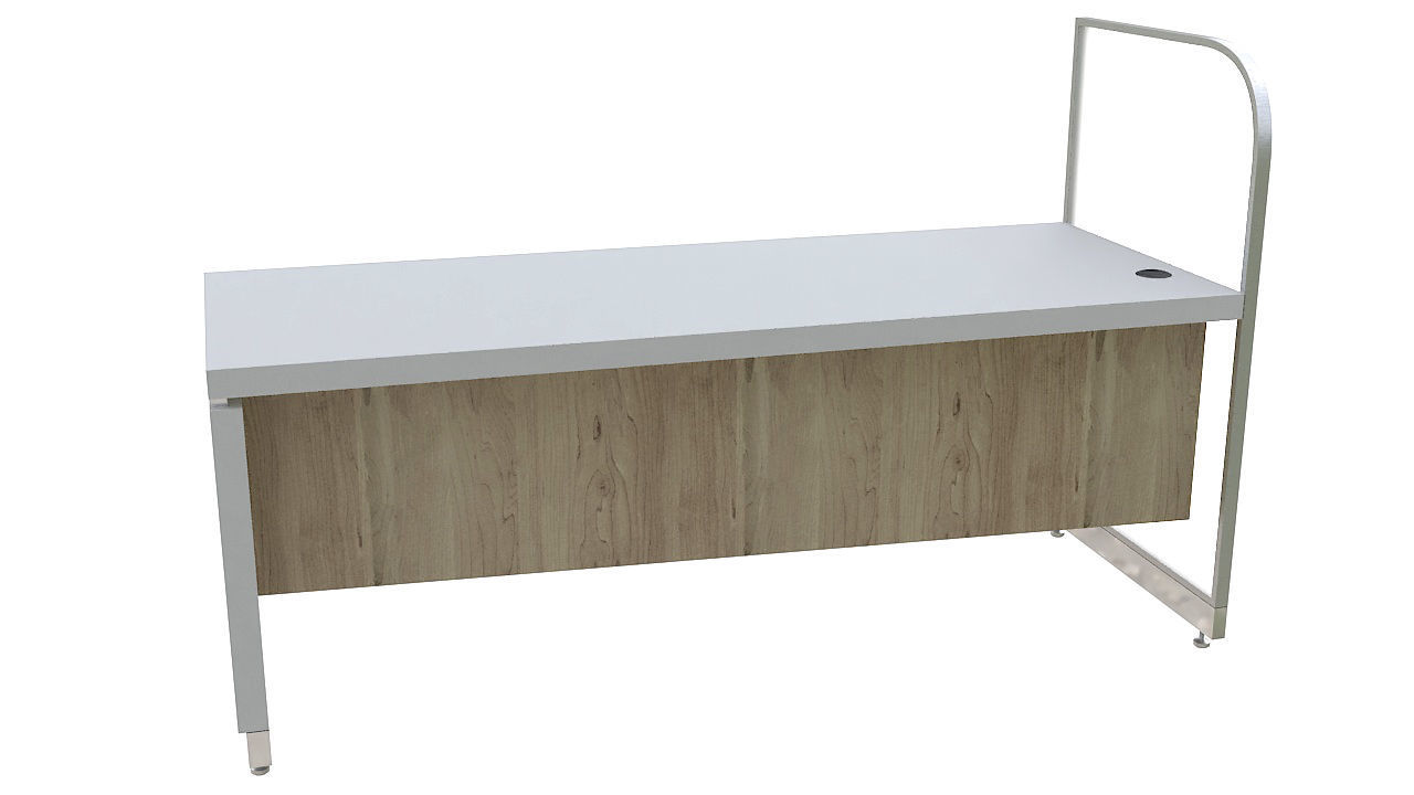 Wooden reception desk 3D model_1