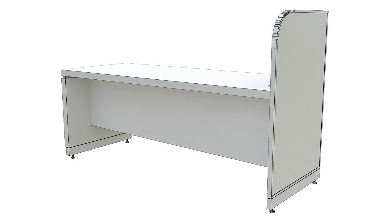 Wooden reception desk 3D model_8
