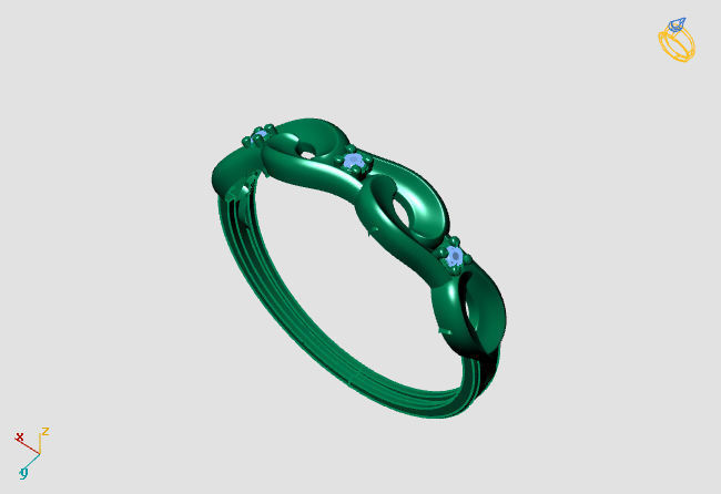 Womens Diamond Signet Ring Women Rings 3dmodels 3D print model 3D print model_1