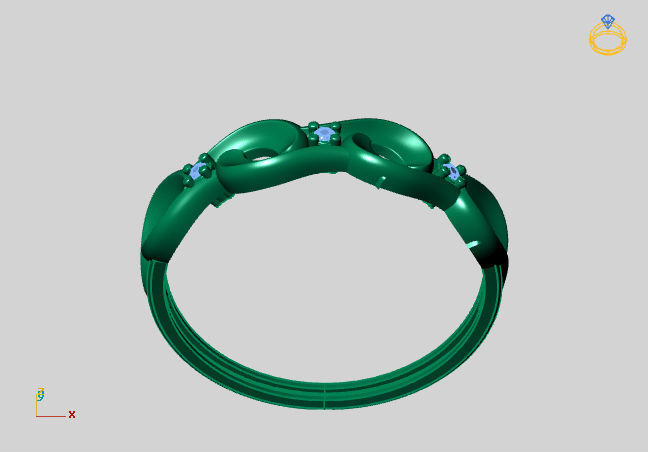 Womens Diamond Signet Ring Women Rings 3dmodels 3D print model 3D print model_3