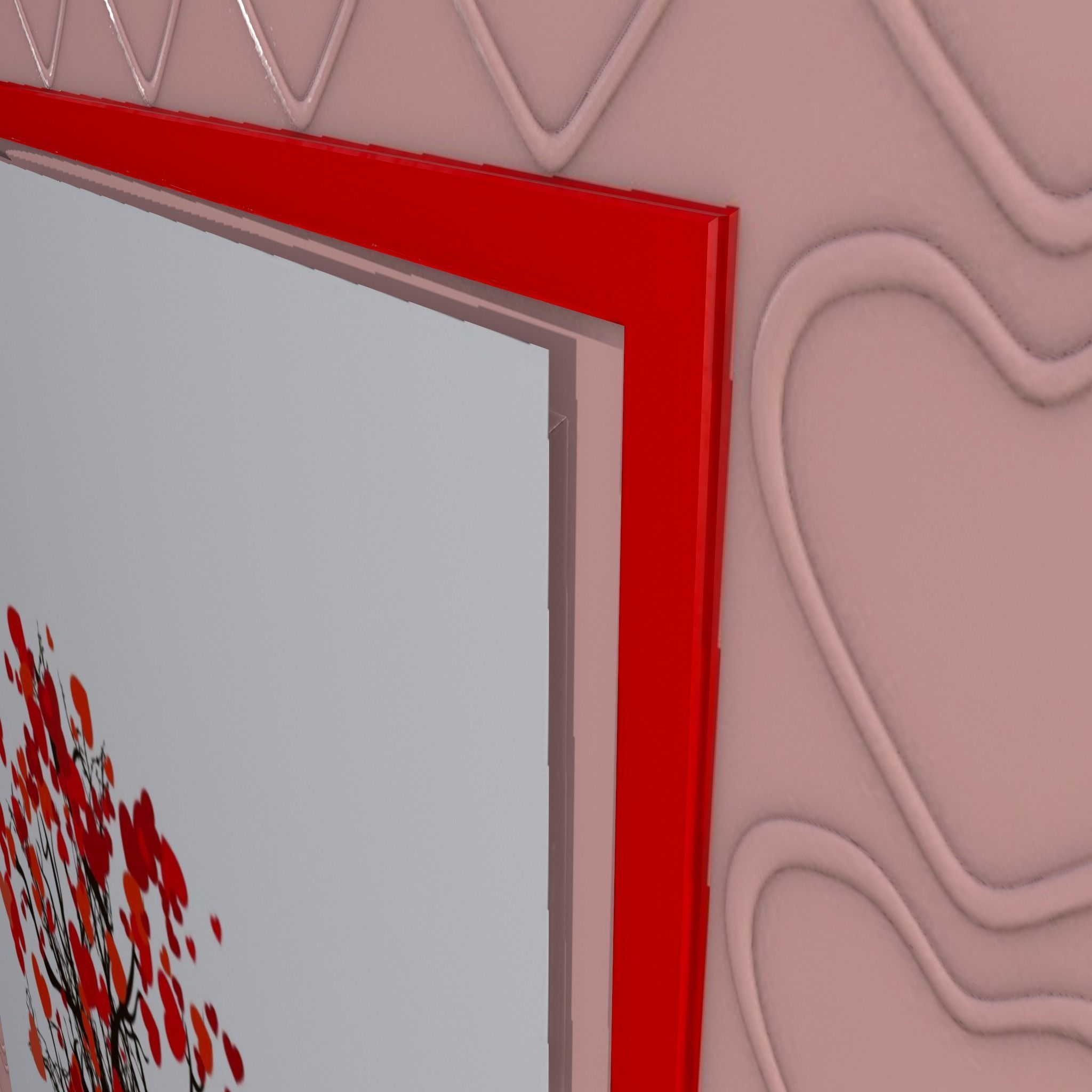 Valentines Heart Tree Card Low-poly 3D model_7