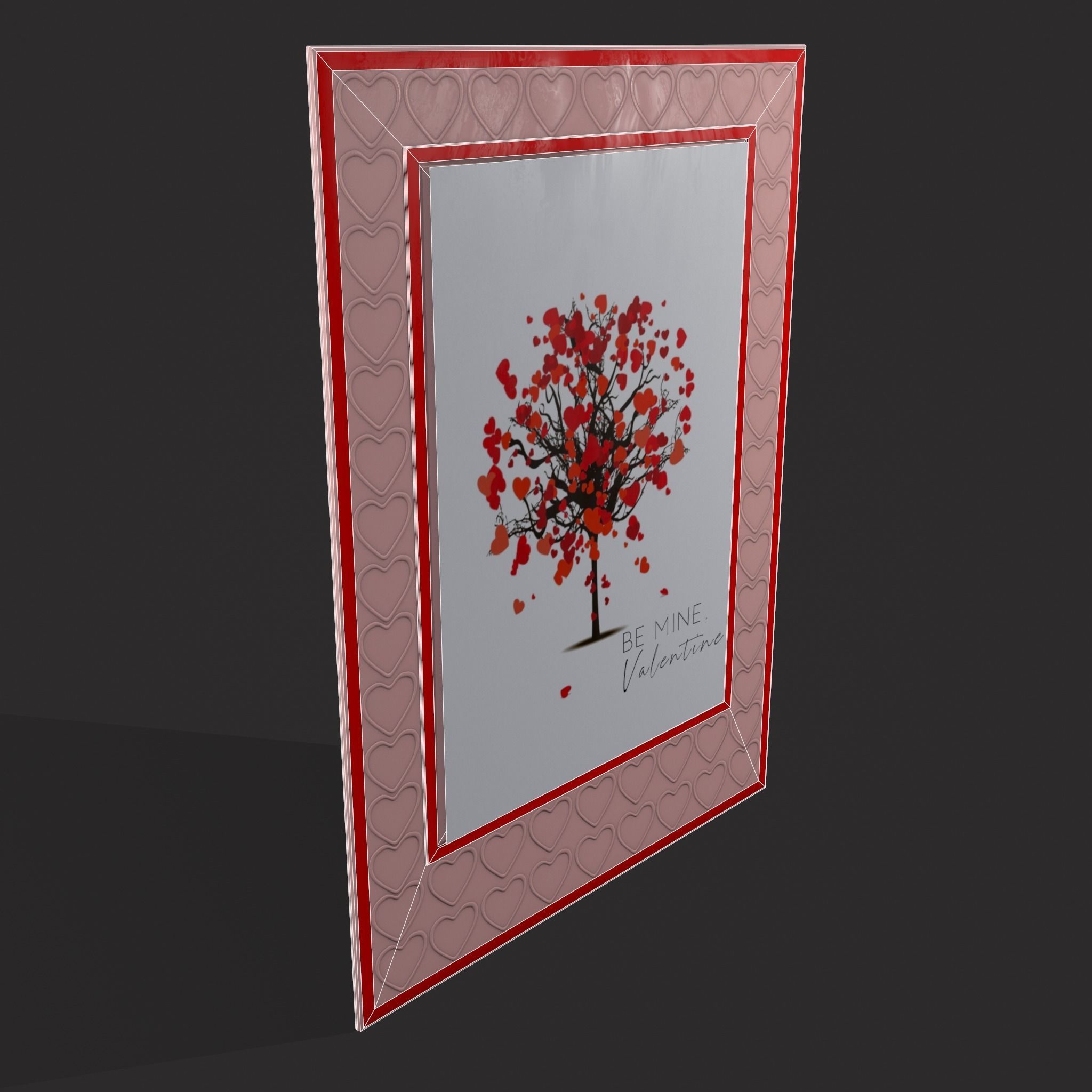 Valentines Heart Tree Card Low-poly 3D model_18