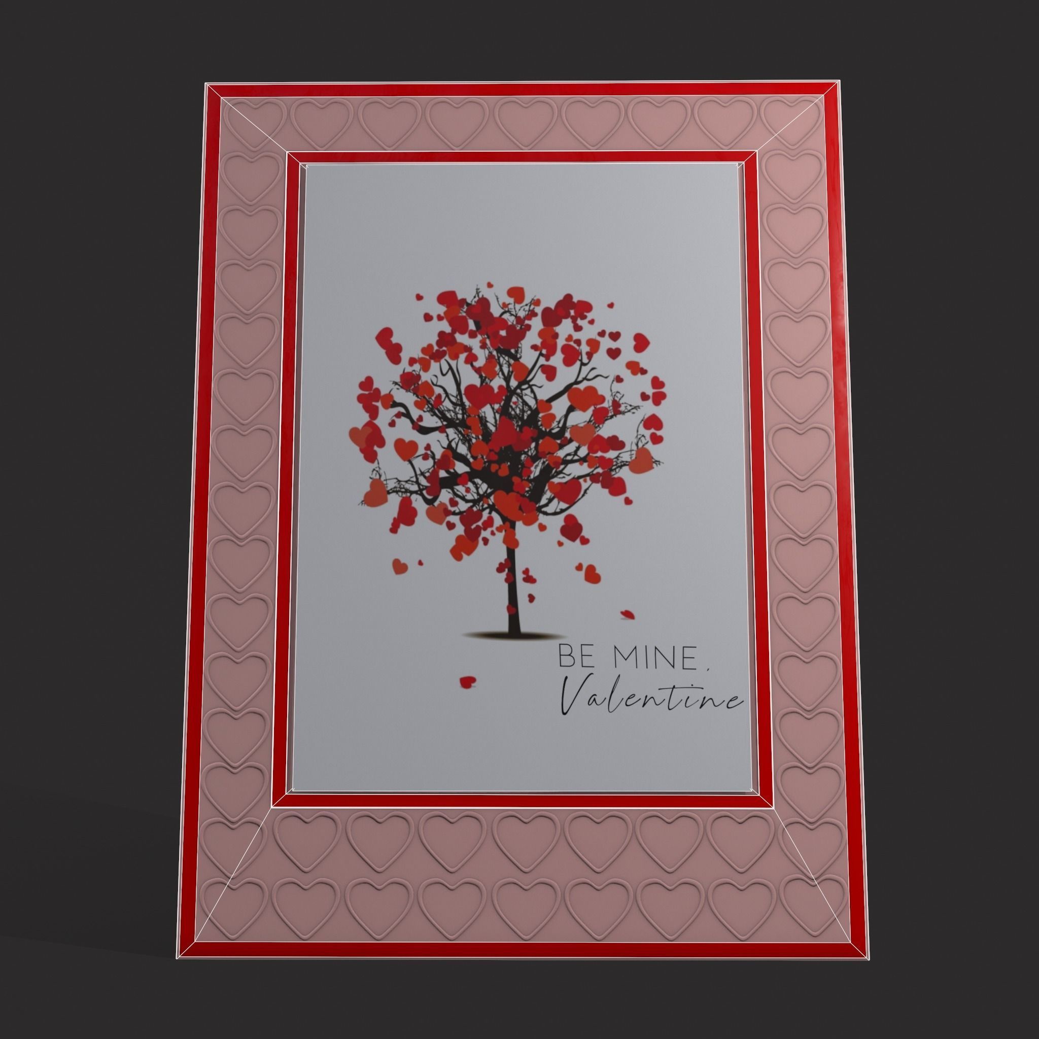 Valentines Heart Tree Card Low-poly 3D model_20