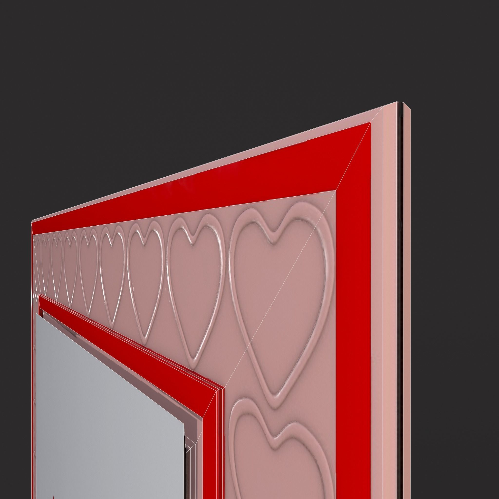 Valentines Heart Tree Card Low-poly 3D model_6