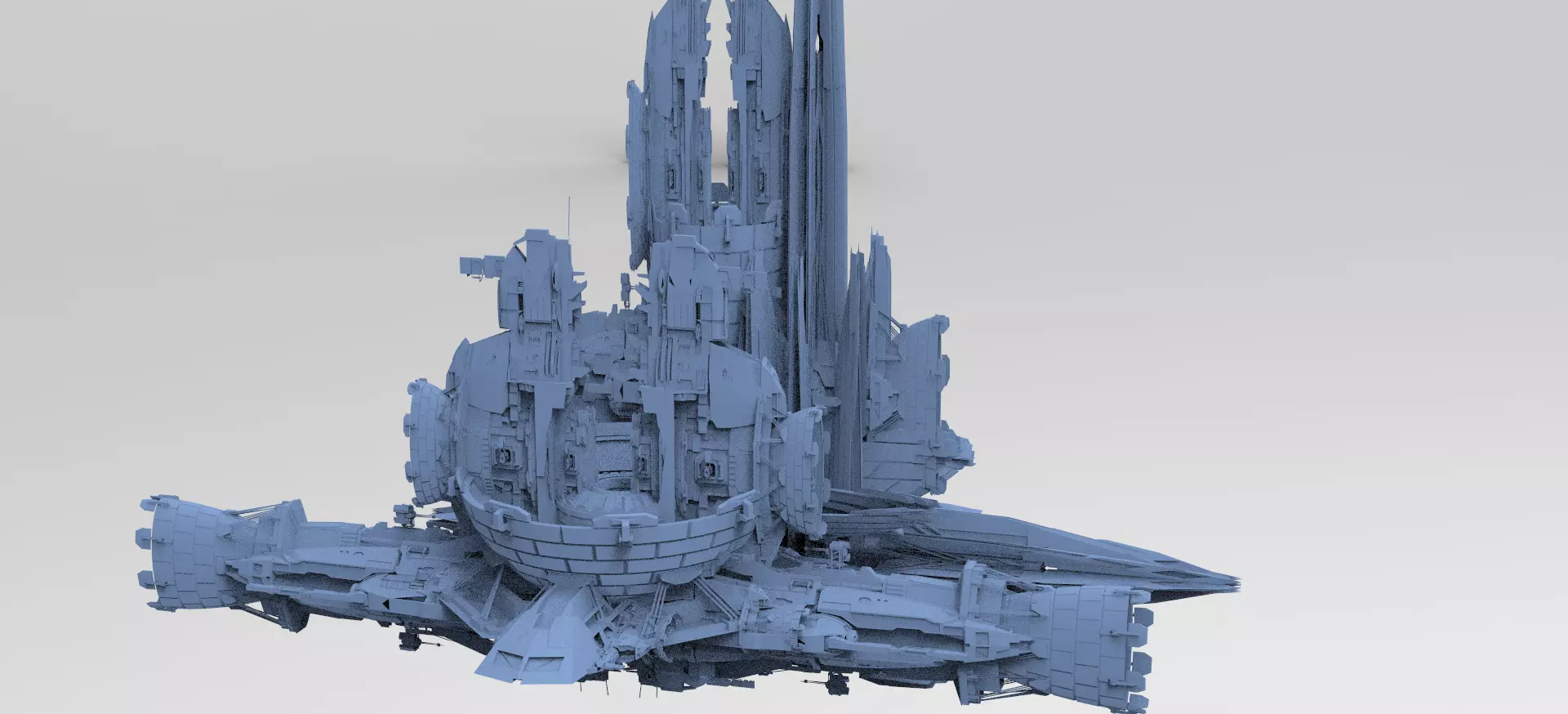 Halo Forerunner Inspired Energy Pilon Generators 3 together 3D model_0