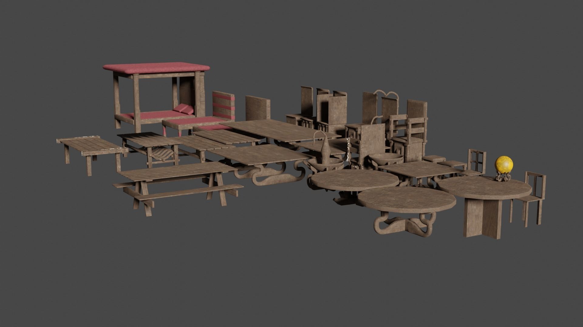 Medieval LowPoly pack with many items more then in the photos Free low-poly 3D model_2