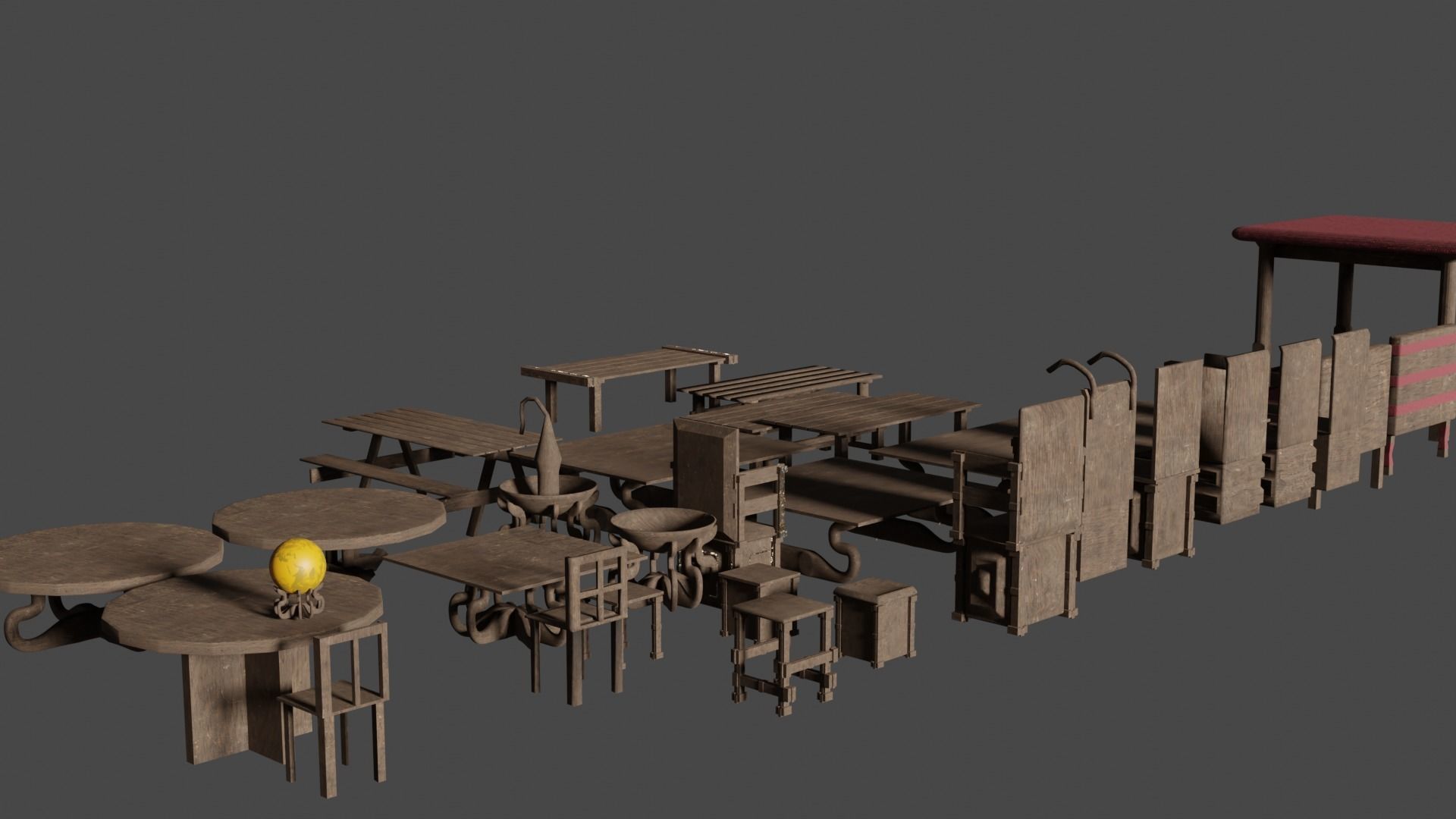 Medieval LowPoly pack with many items more then in the photos Free low-poly 3D model_3