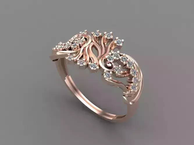 Womens Diamond Signet Ring Women Rings 3dmodels 3D print model