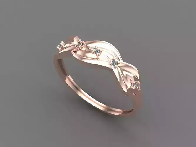 Womens Diamond Signet Ring Women Rings 3dmodels 3D print model