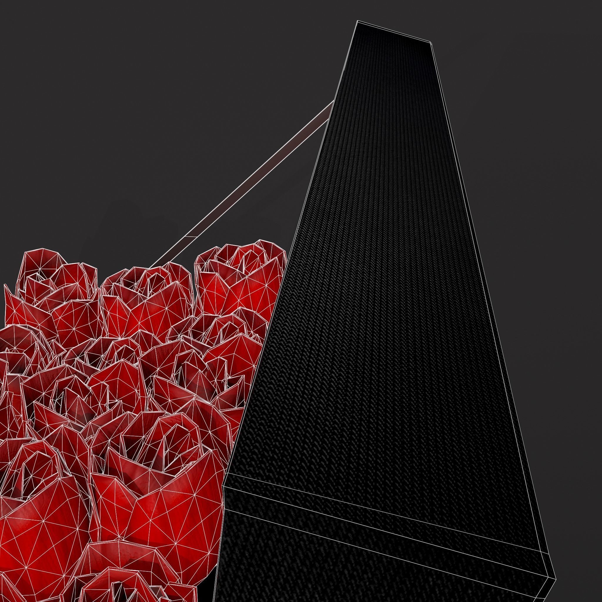 Box of Roses Low-poly 3D model_16