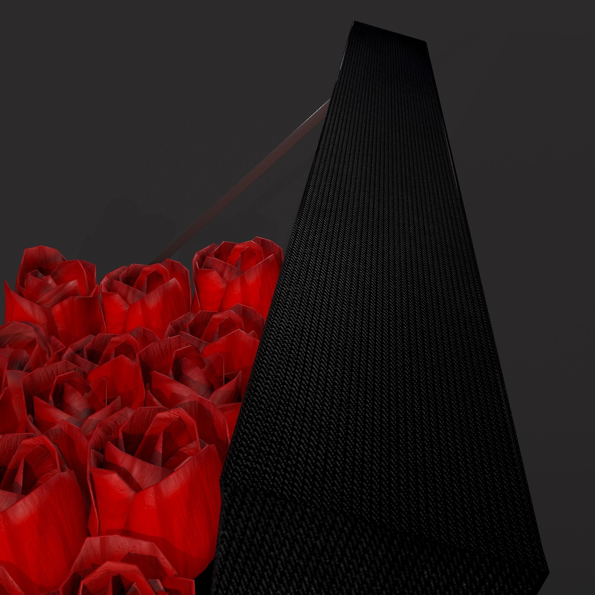 Box of Roses Low-poly 3D model_15