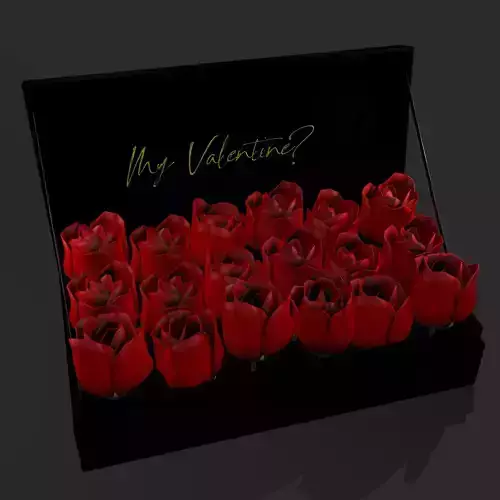 Box of Roses Low-poly 3D model