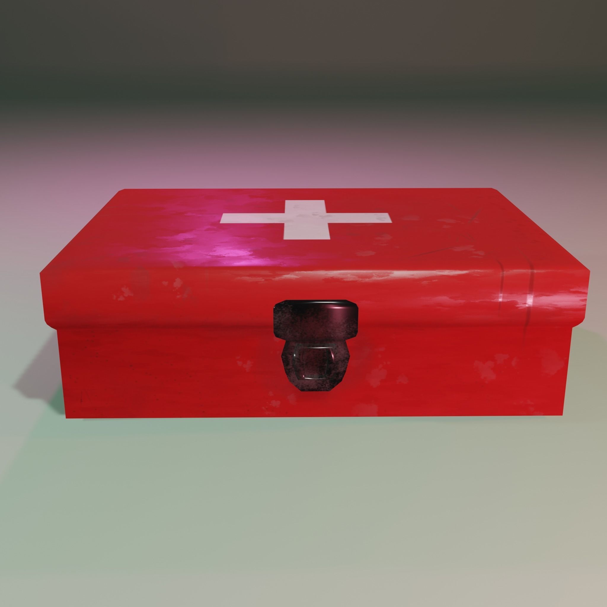 First aid kit Wall-mounted first aid kit Medical items 2 models Free low-poly 3D model_3