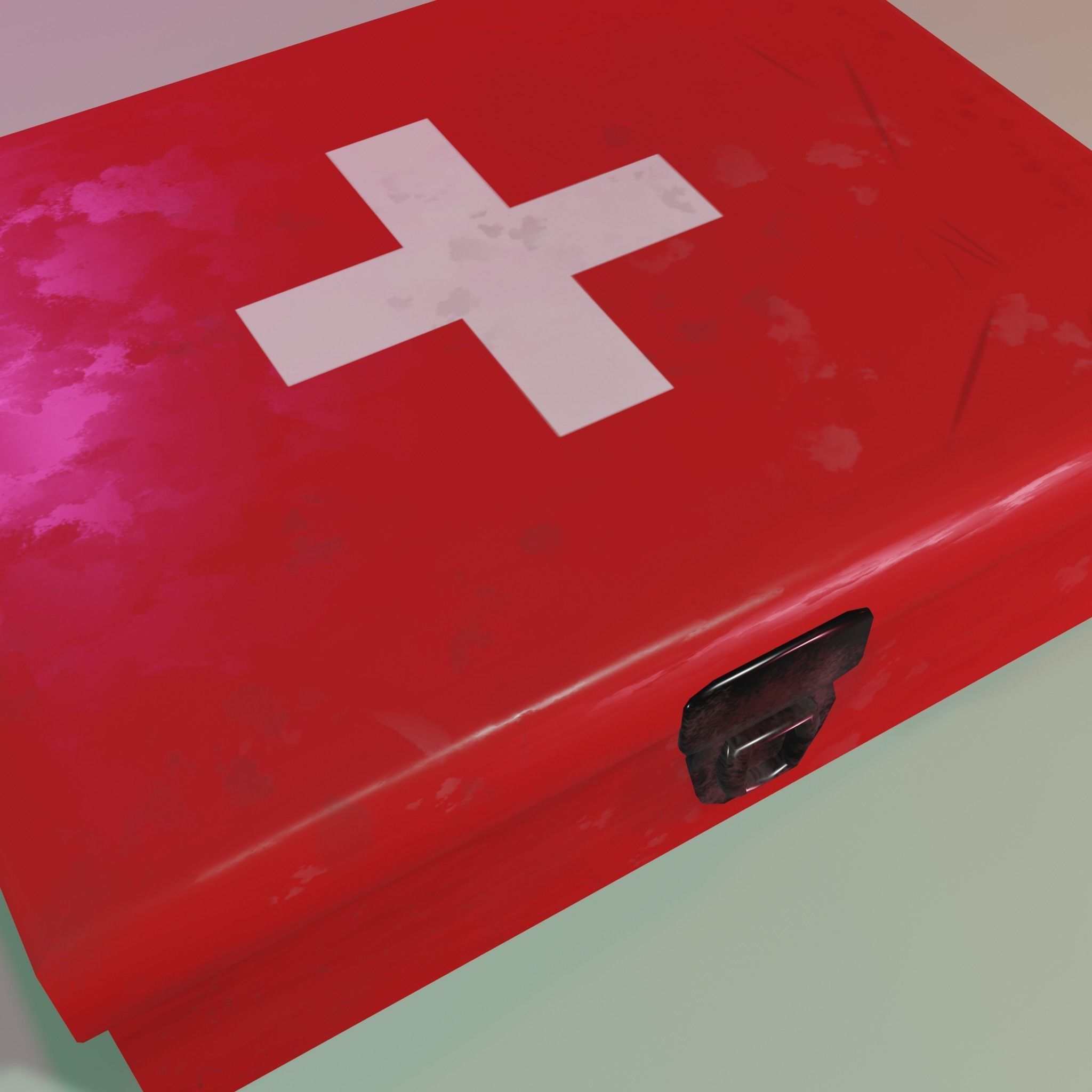 First aid kit Wall-mounted first aid kit Medical items 2 models Free low-poly 3D model_7