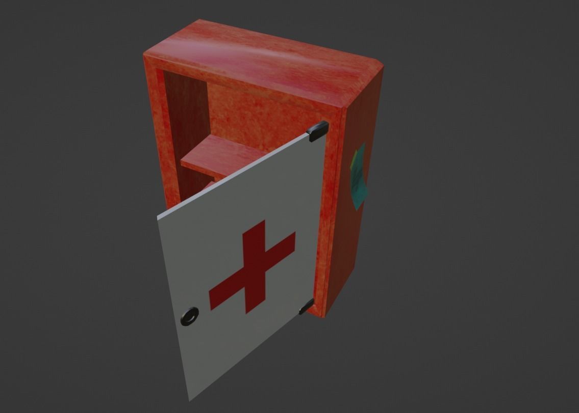 First aid kit Wall-mounted first aid kit Medical items 2 models Free low-poly 3D model_14