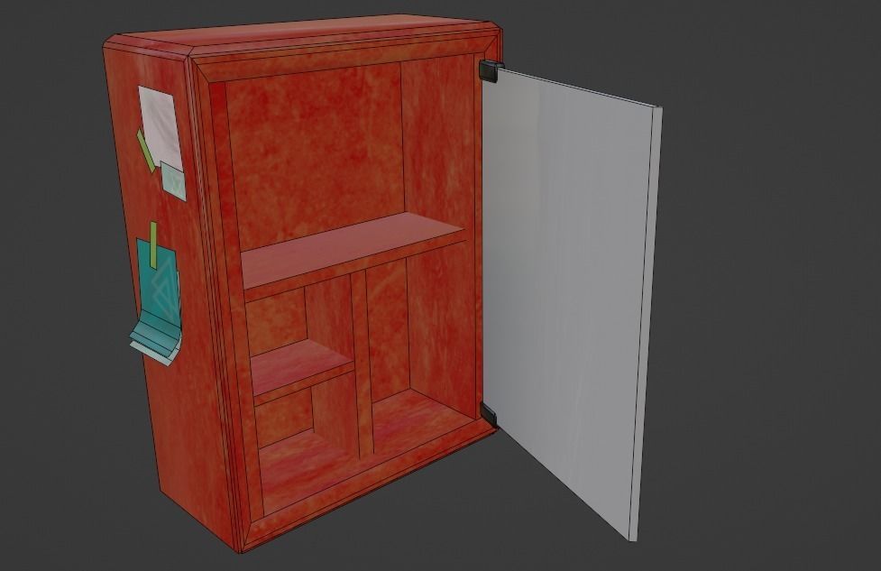 First aid kit Wall-mounted first aid kit Medical items 2 models Free low-poly 3D model_6