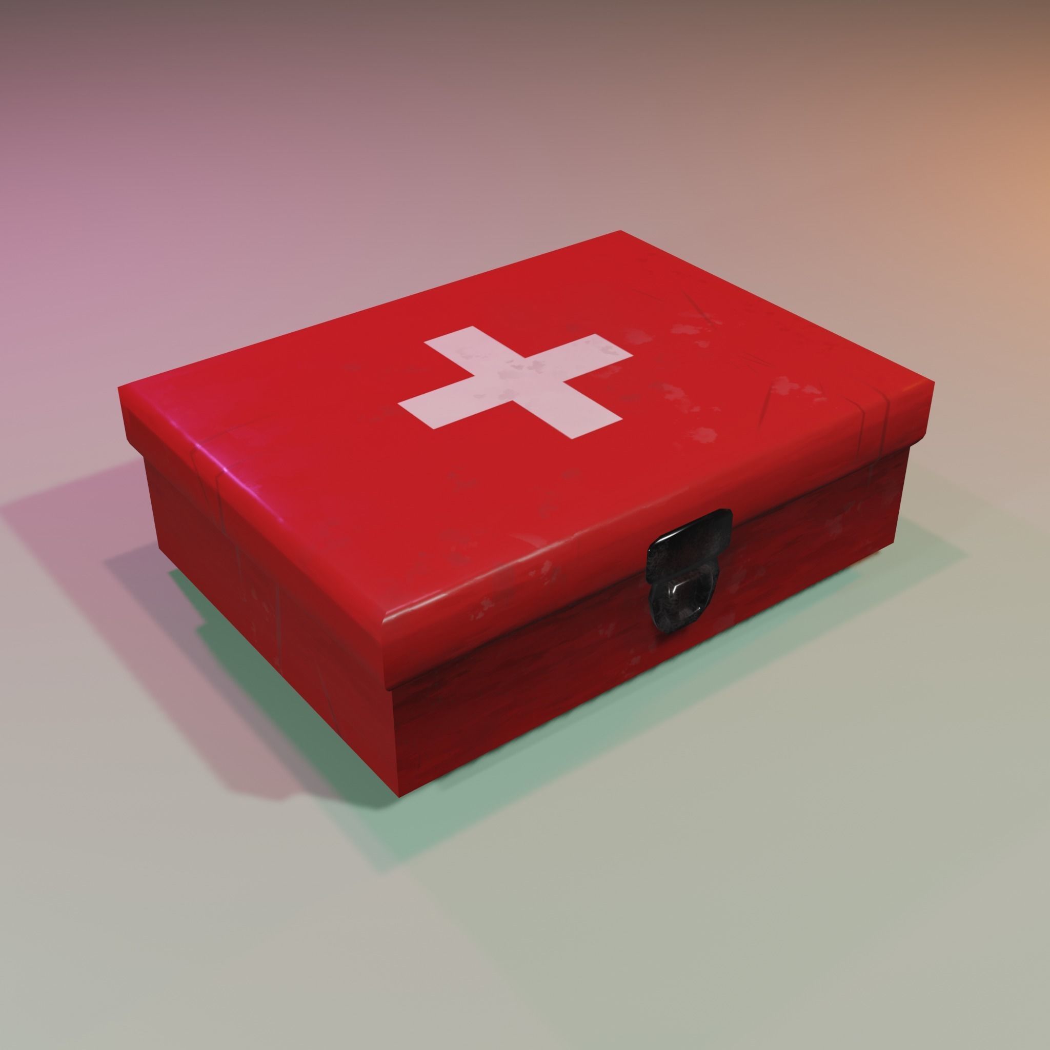 First aid kit Wall-mounted first aid kit Medical items 2 models Free low-poly 3D model_4