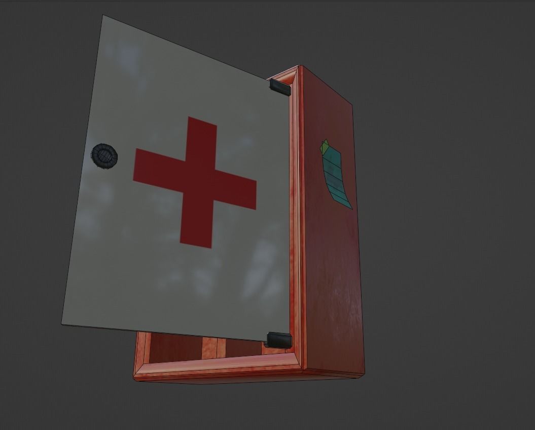 First aid kit Wall-mounted first aid kit Medical items 2 models Free low-poly 3D model_13
