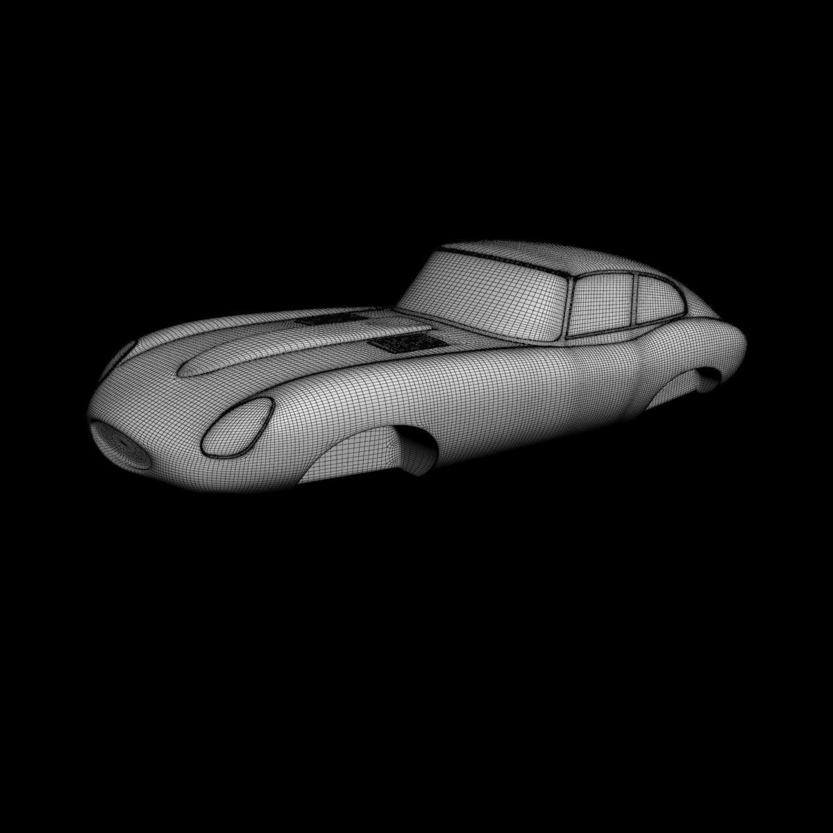 Jaguar E-type solid body 3D model_5