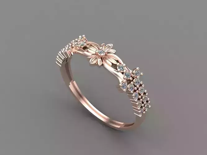 Womens Diamond Signet Ring Women Rings 3dmodels 3D print model