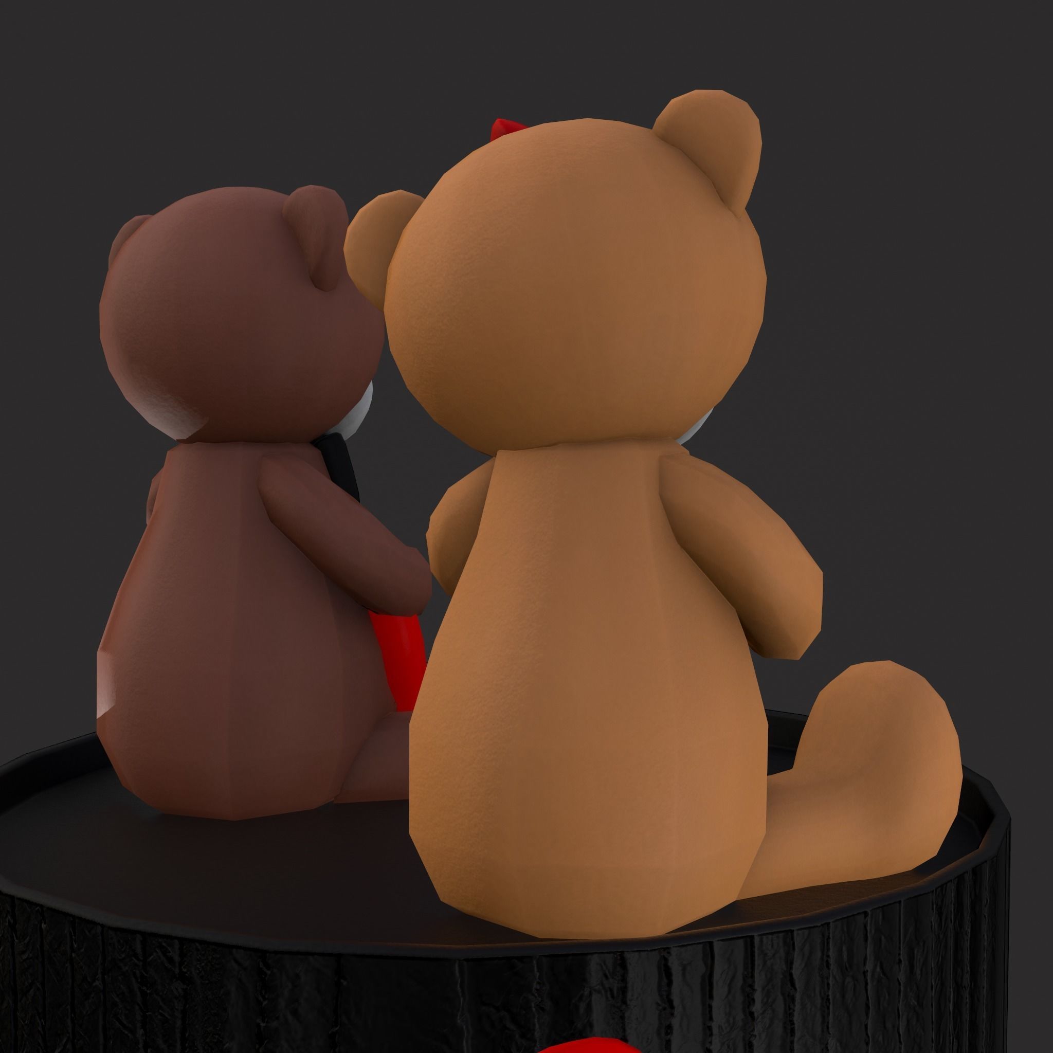 Valentines Love Bear Cake Low-poly 3D model_5