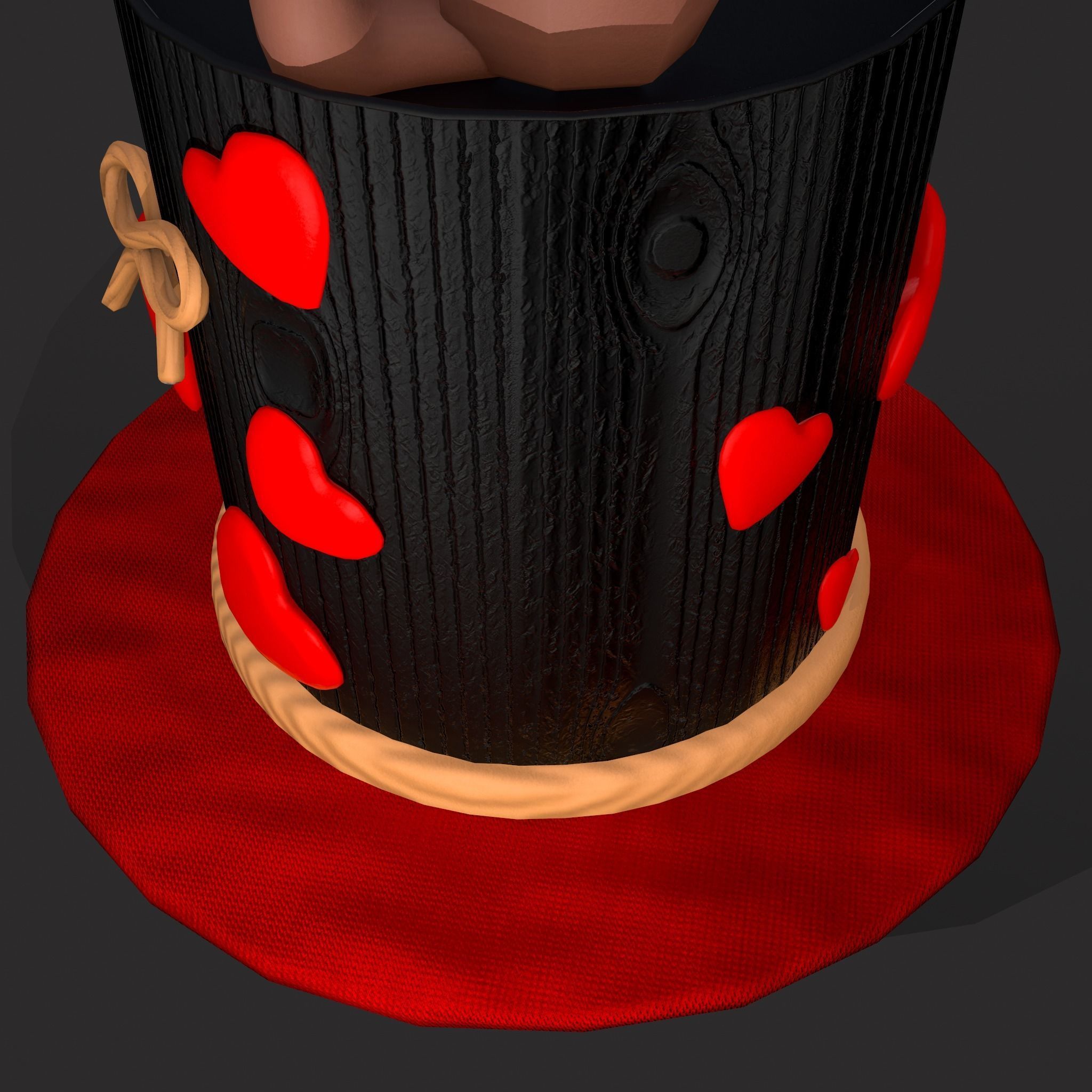 Valentines Love Bear Cake Low-poly 3D model_11