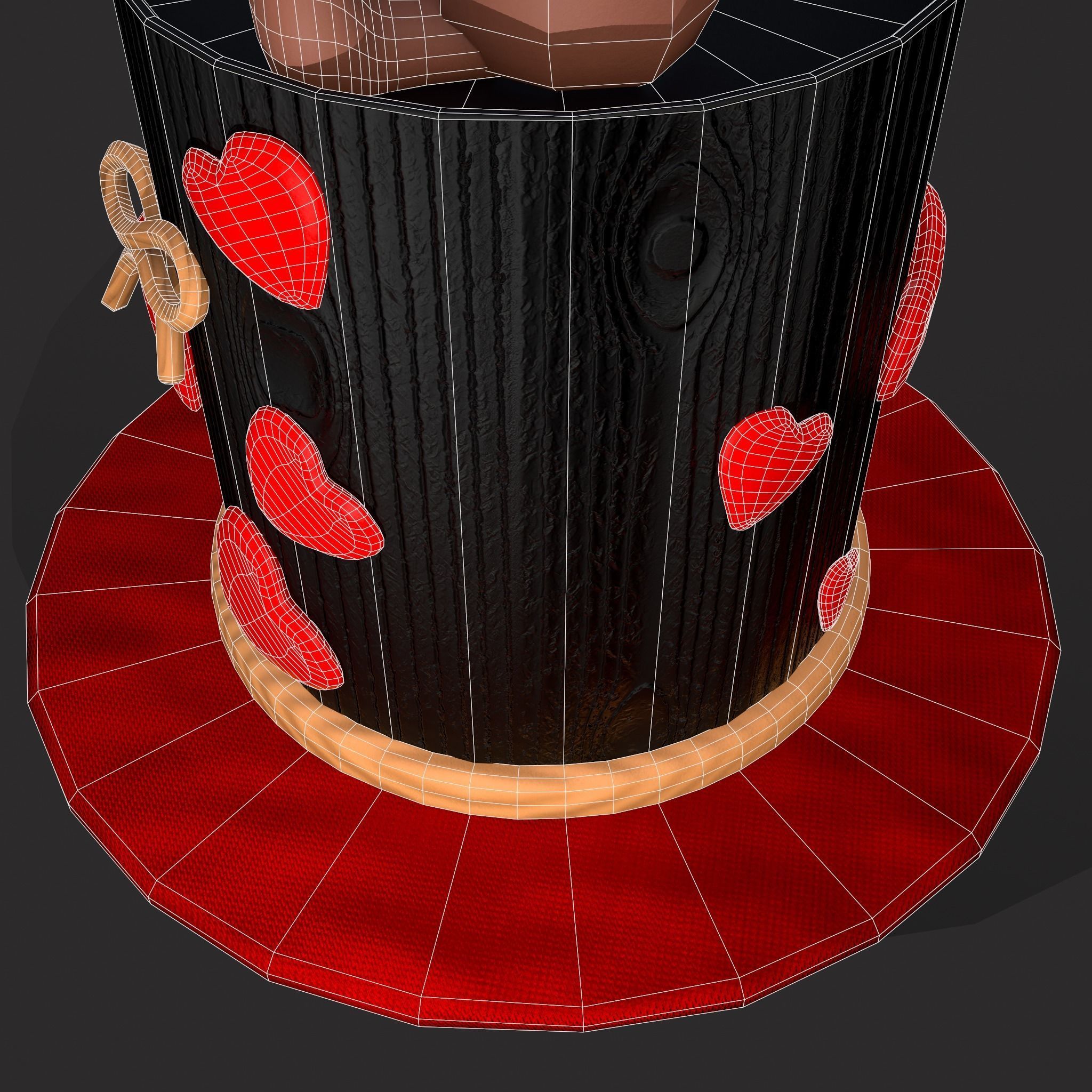 Valentines Love Bear Cake Low-poly 3D model_12