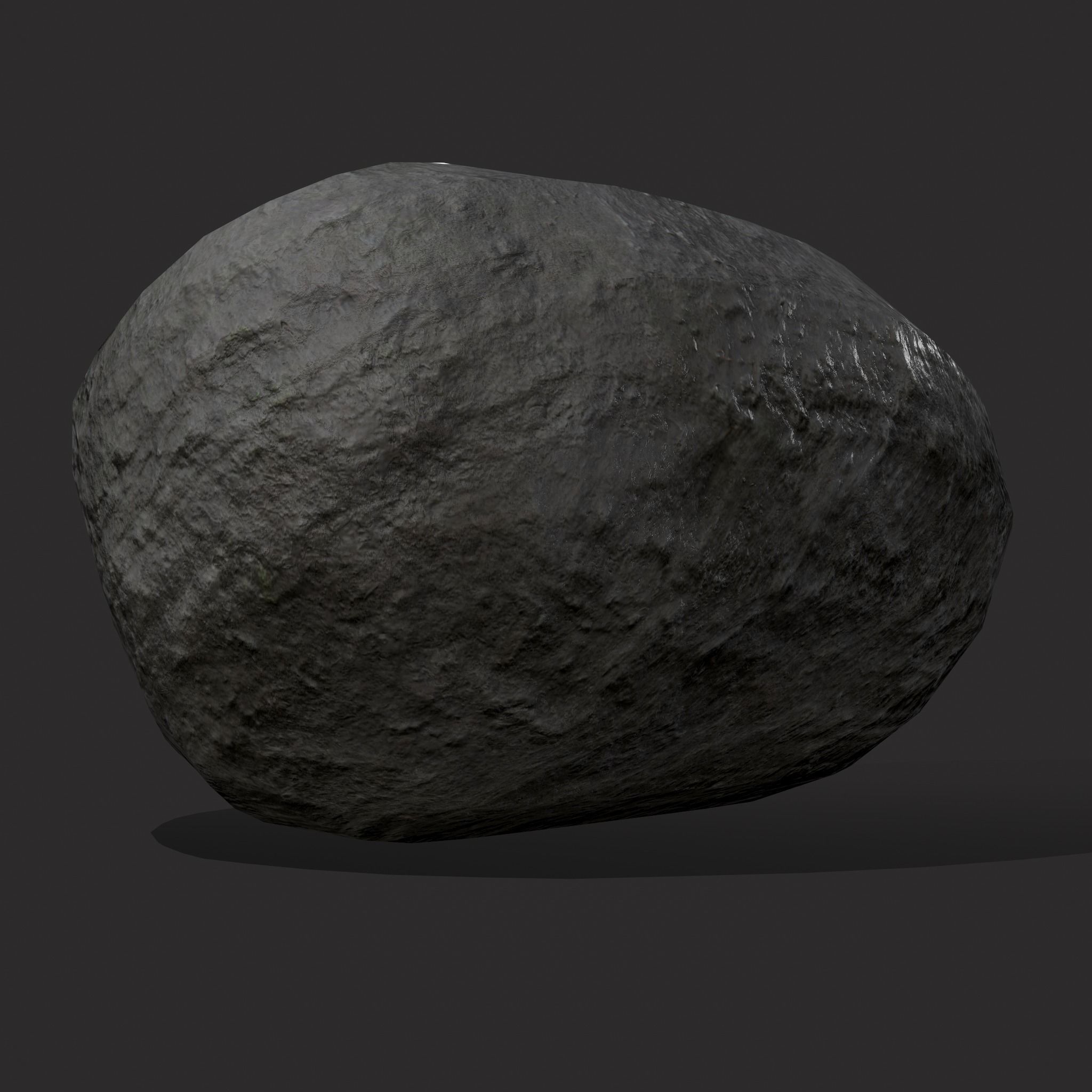 Painted Heart Rock Low-poly 3D model_5