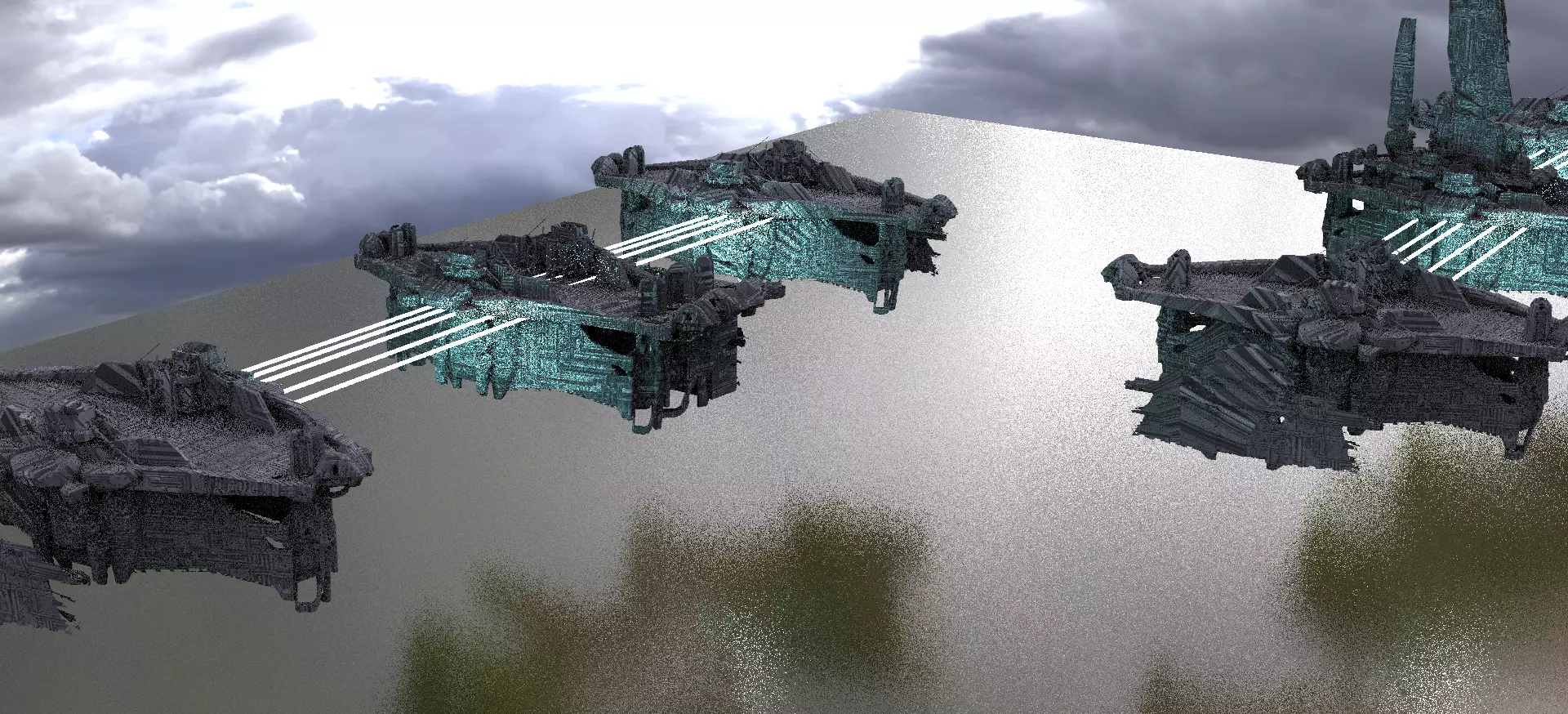 Halo Forerunner Inspired  Hologram Bridges 3D model_0