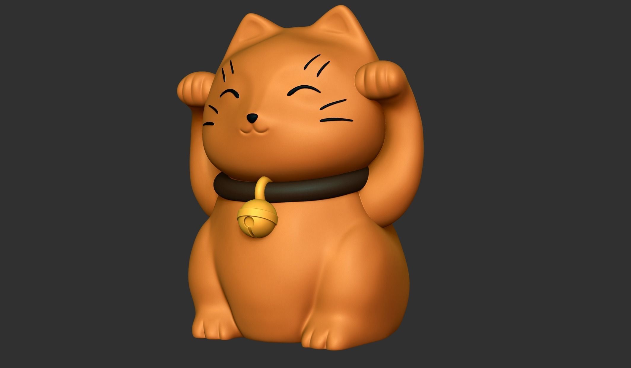 Maneki neko No2 3D print model_1