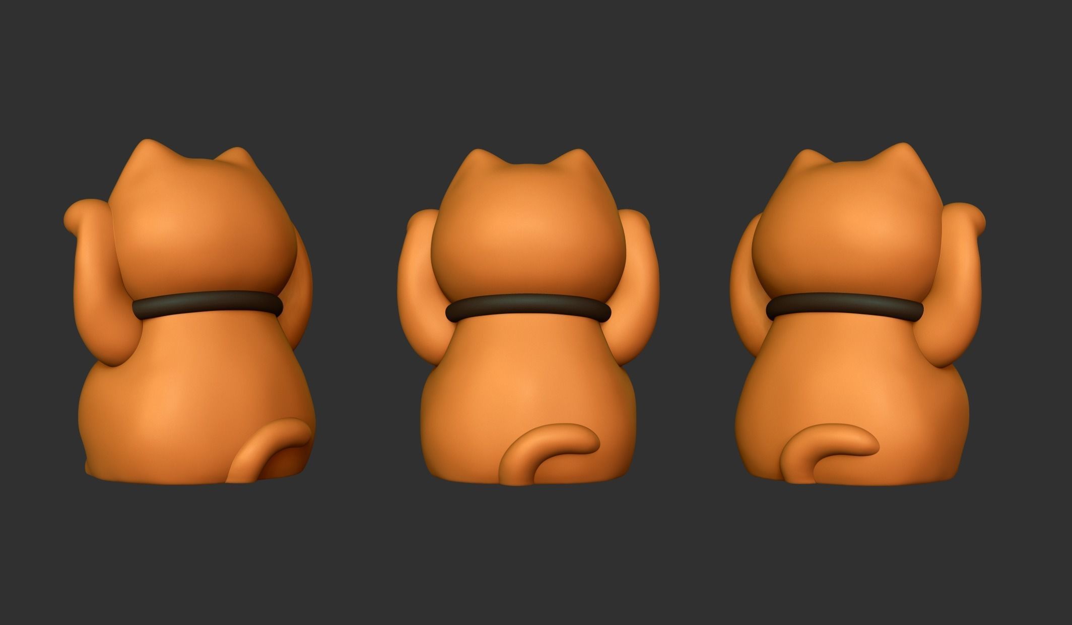 Maneki neko No2 3D print model_3