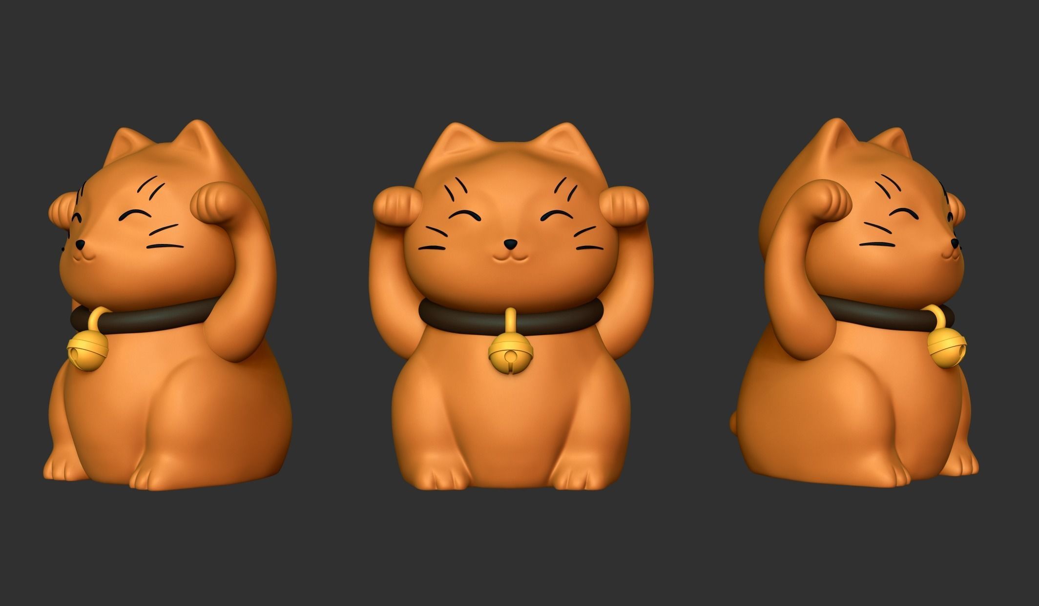 Maneki neko No2 3D print model_2