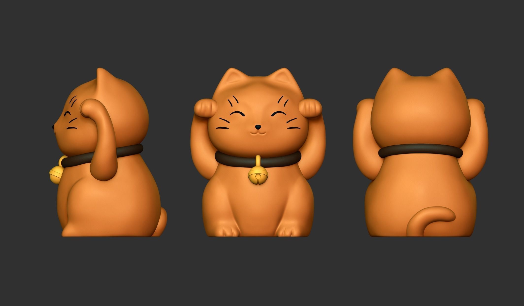 Maneki neko No2 3D print model_4