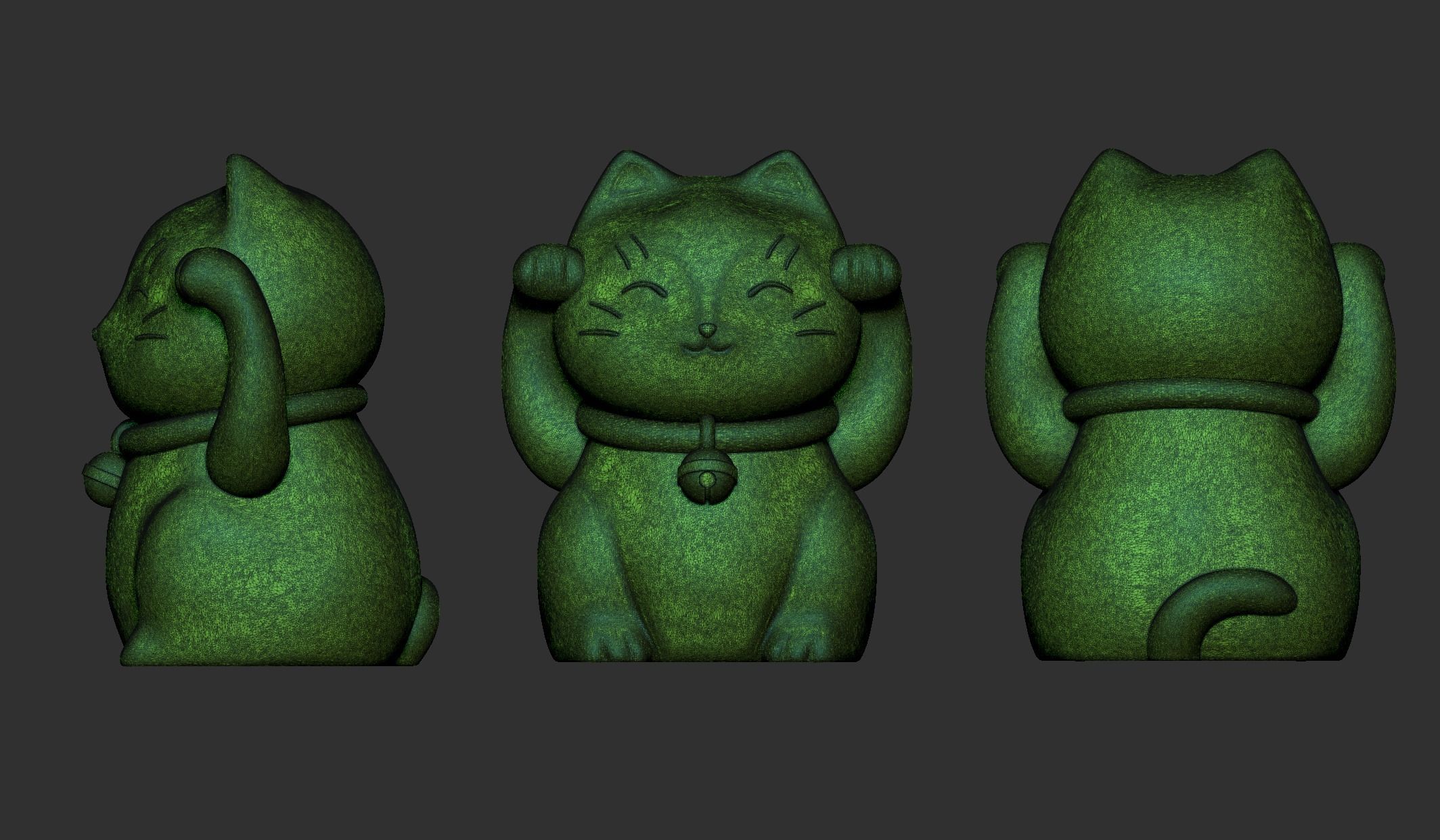 Maneki neko No2 3D print model_5