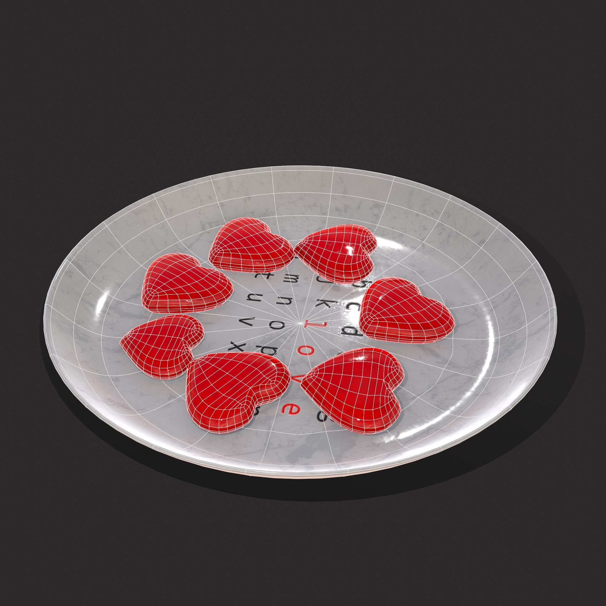 Cinnamon Hearts Dish Low-poly 3D model_10
