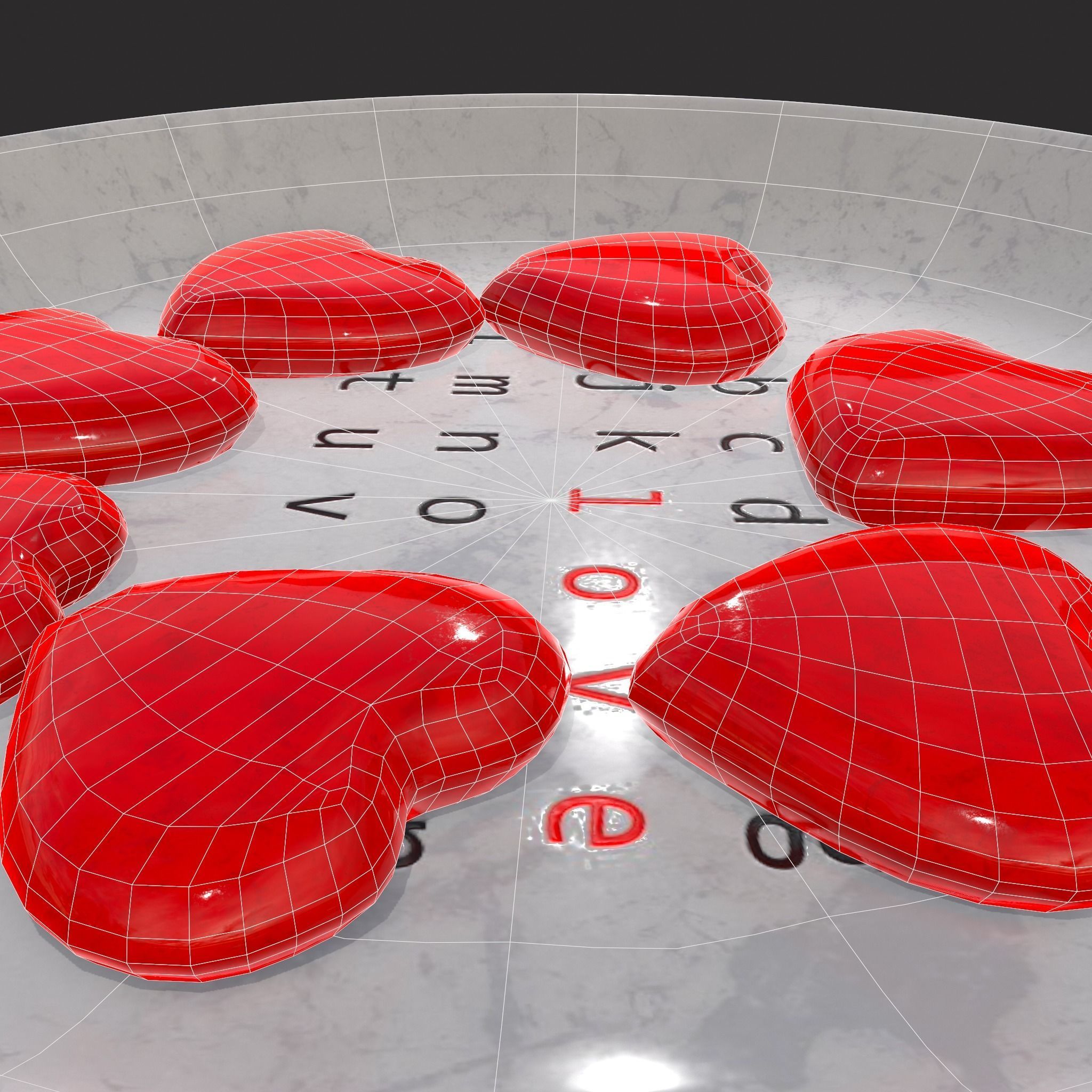 Cinnamon Hearts Dish Low-poly 3D model_12