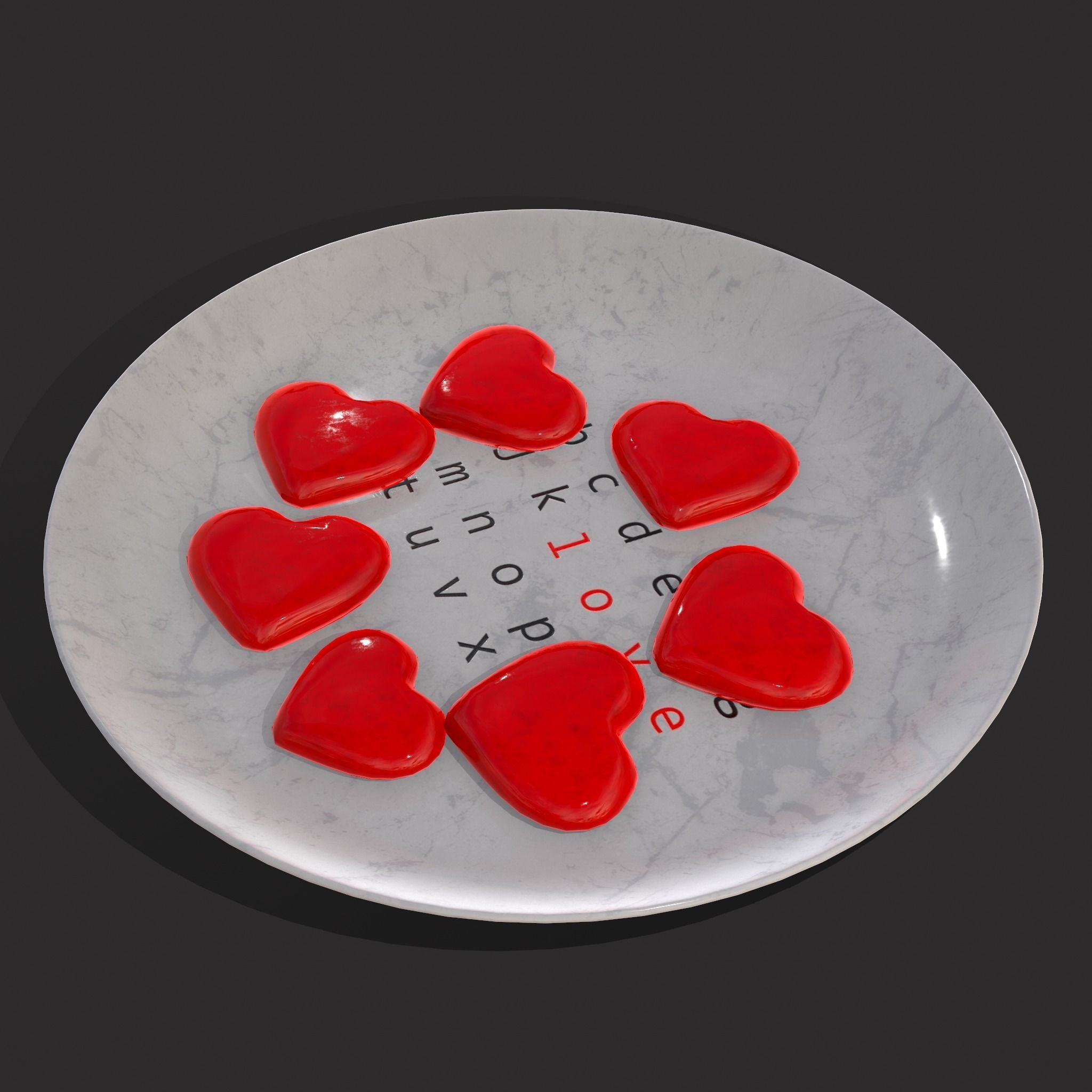 Cinnamon Hearts Dish Low-poly 3D model_19