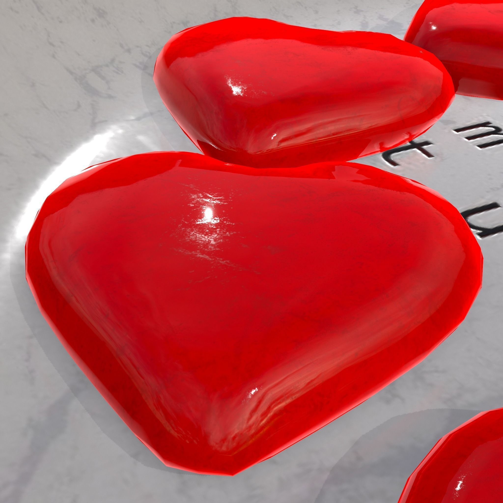 Cinnamon Hearts Dish Low-poly 3D model_17
