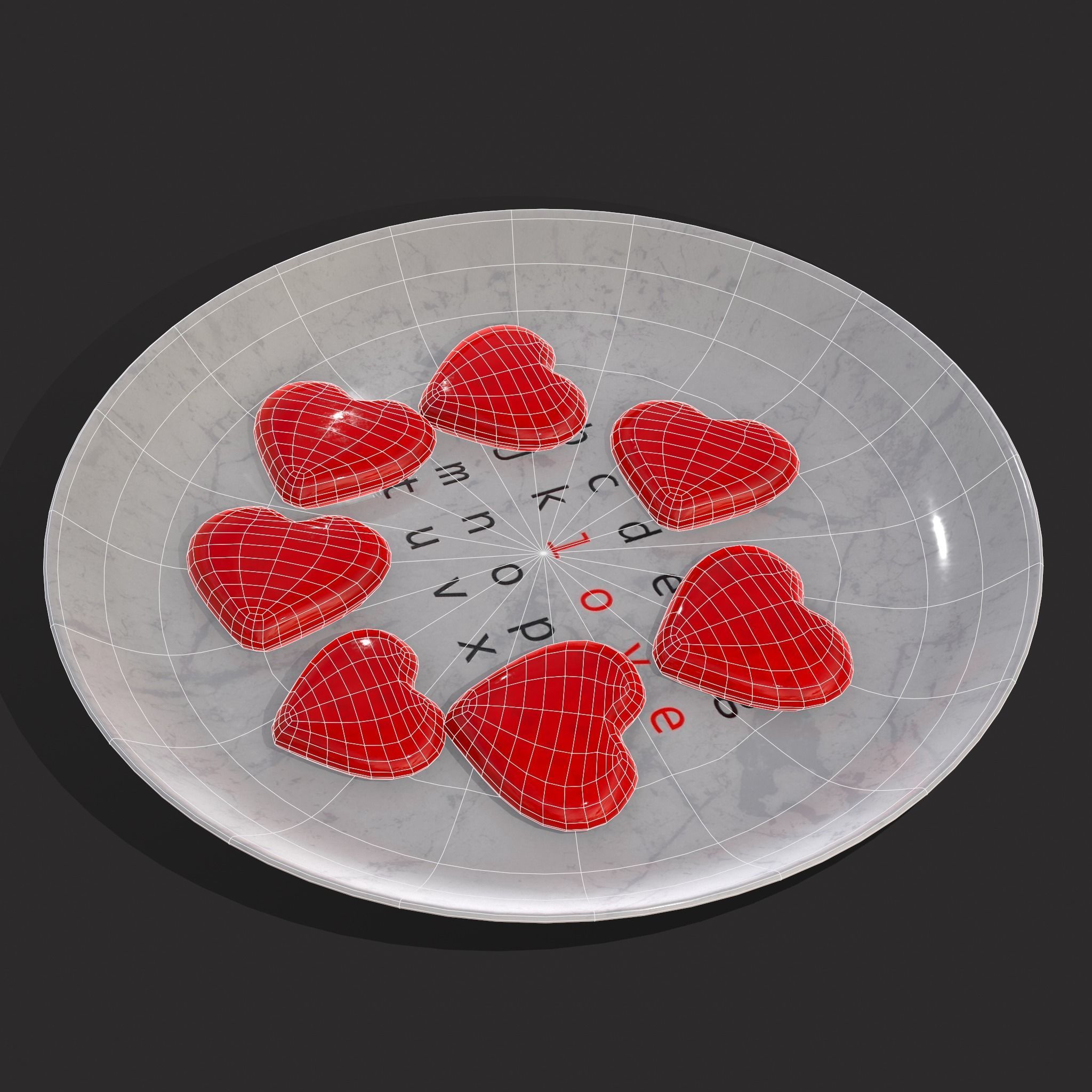 Cinnamon Hearts Dish Low-poly 3D model_20