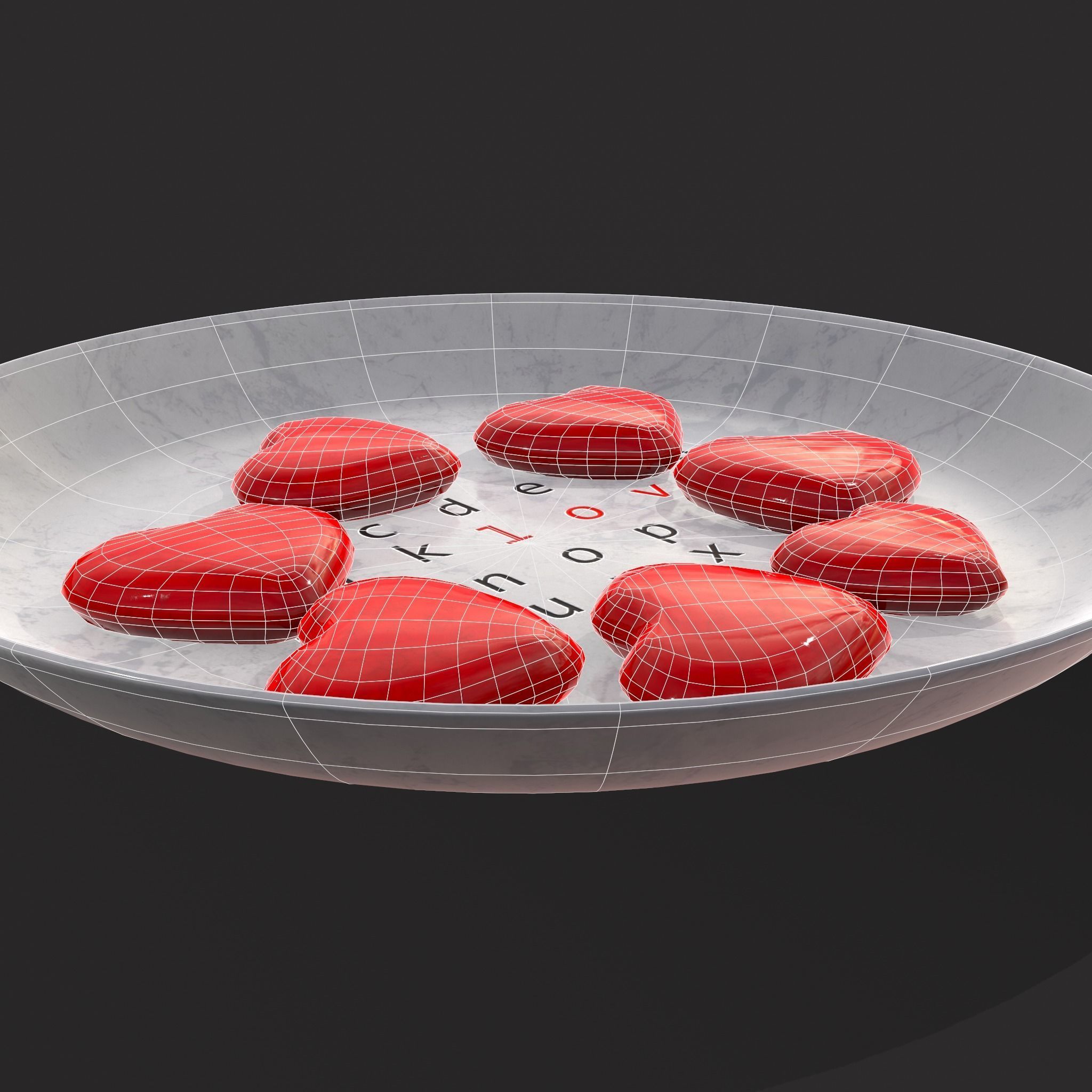 Cinnamon Hearts Dish Low-poly 3D model_16
