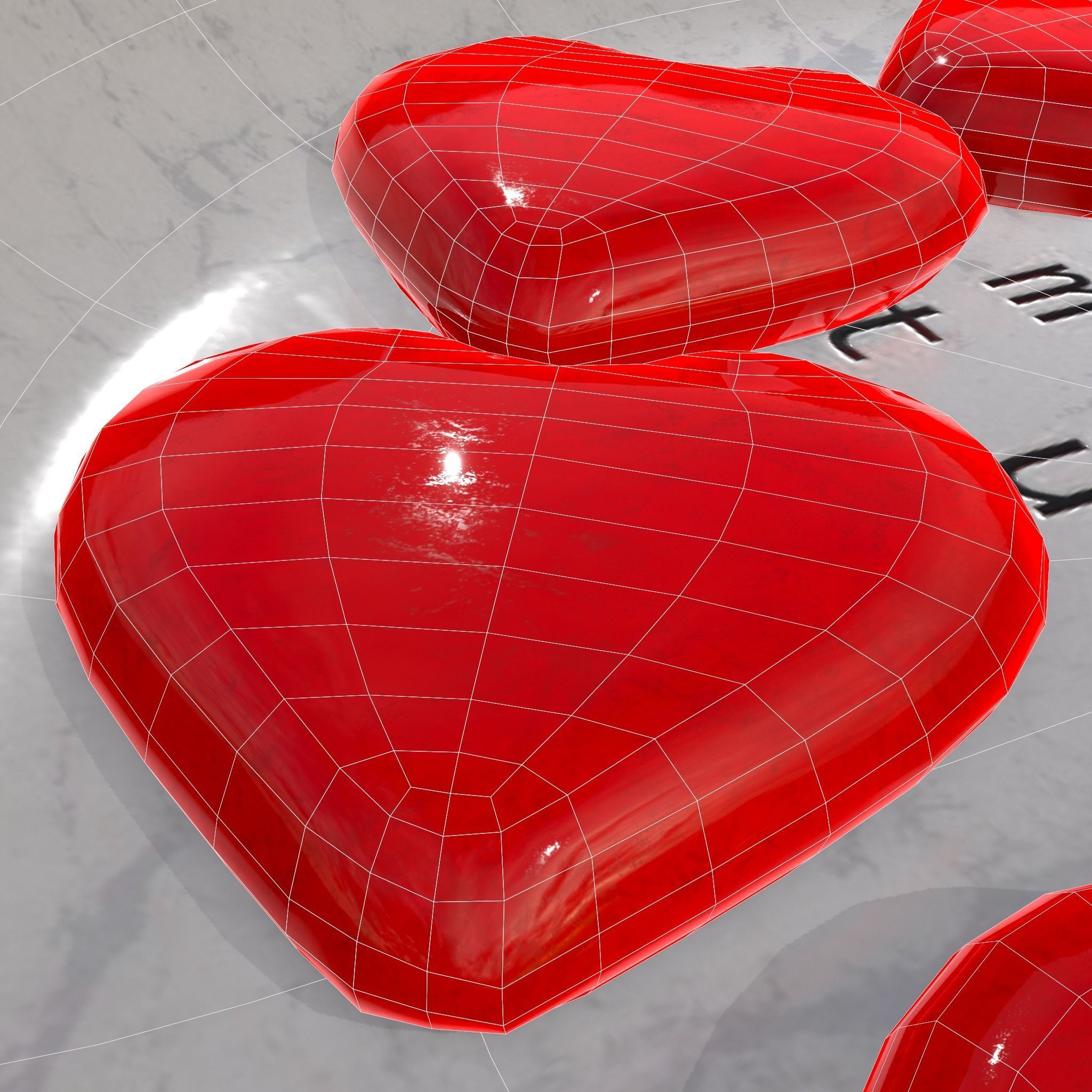Cinnamon Hearts Dish Low-poly 3D model_18