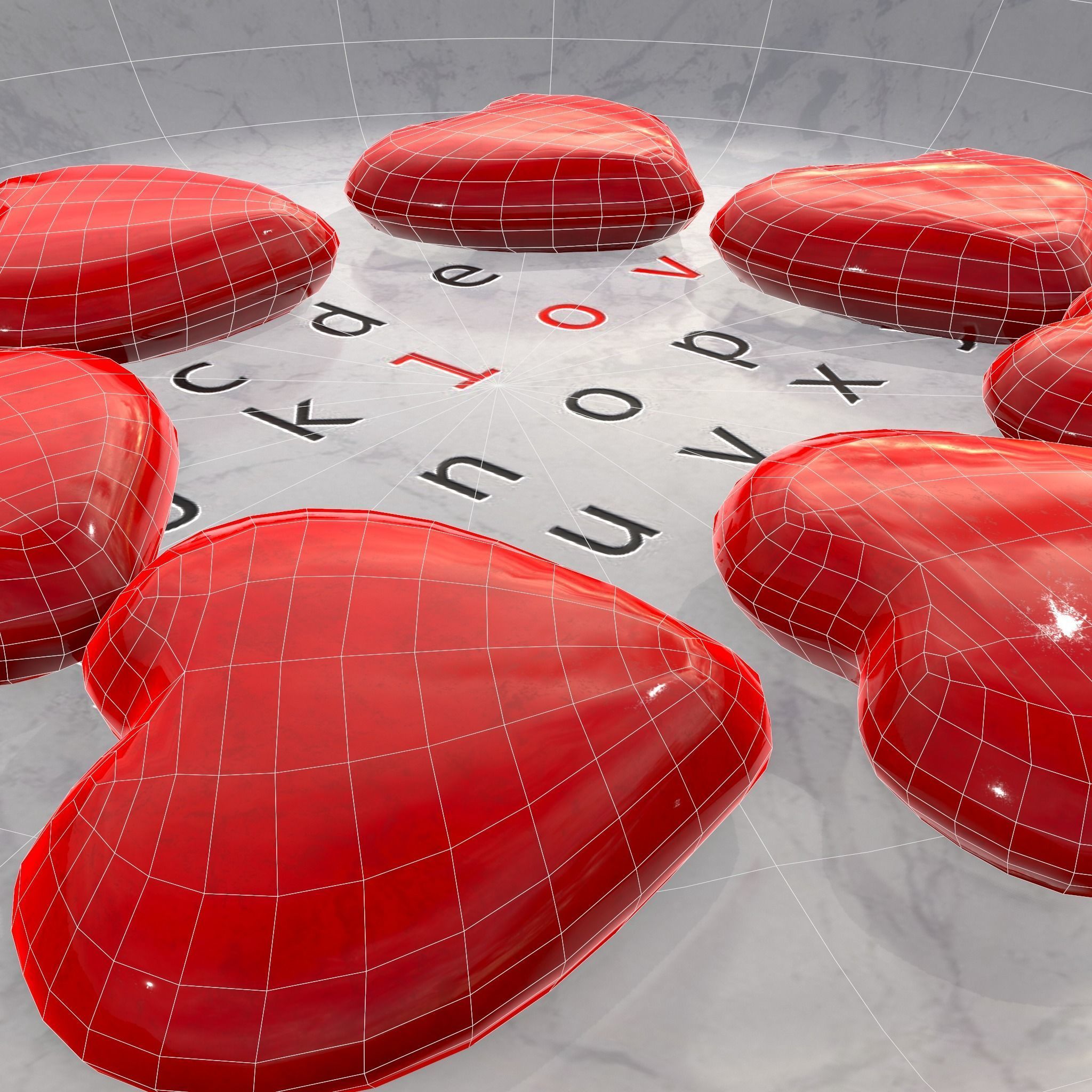 Cinnamon Hearts Dish Low-poly 3D model_8