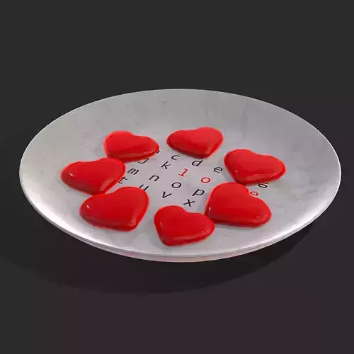 Cinnamon Hearts Dish Low-poly 3D model