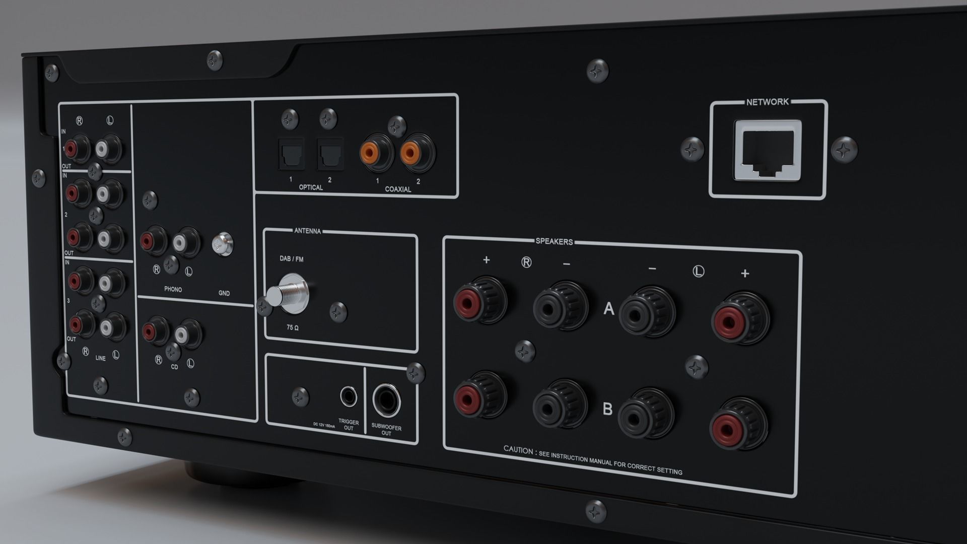 AV Receiver Amplifier 3D model_6