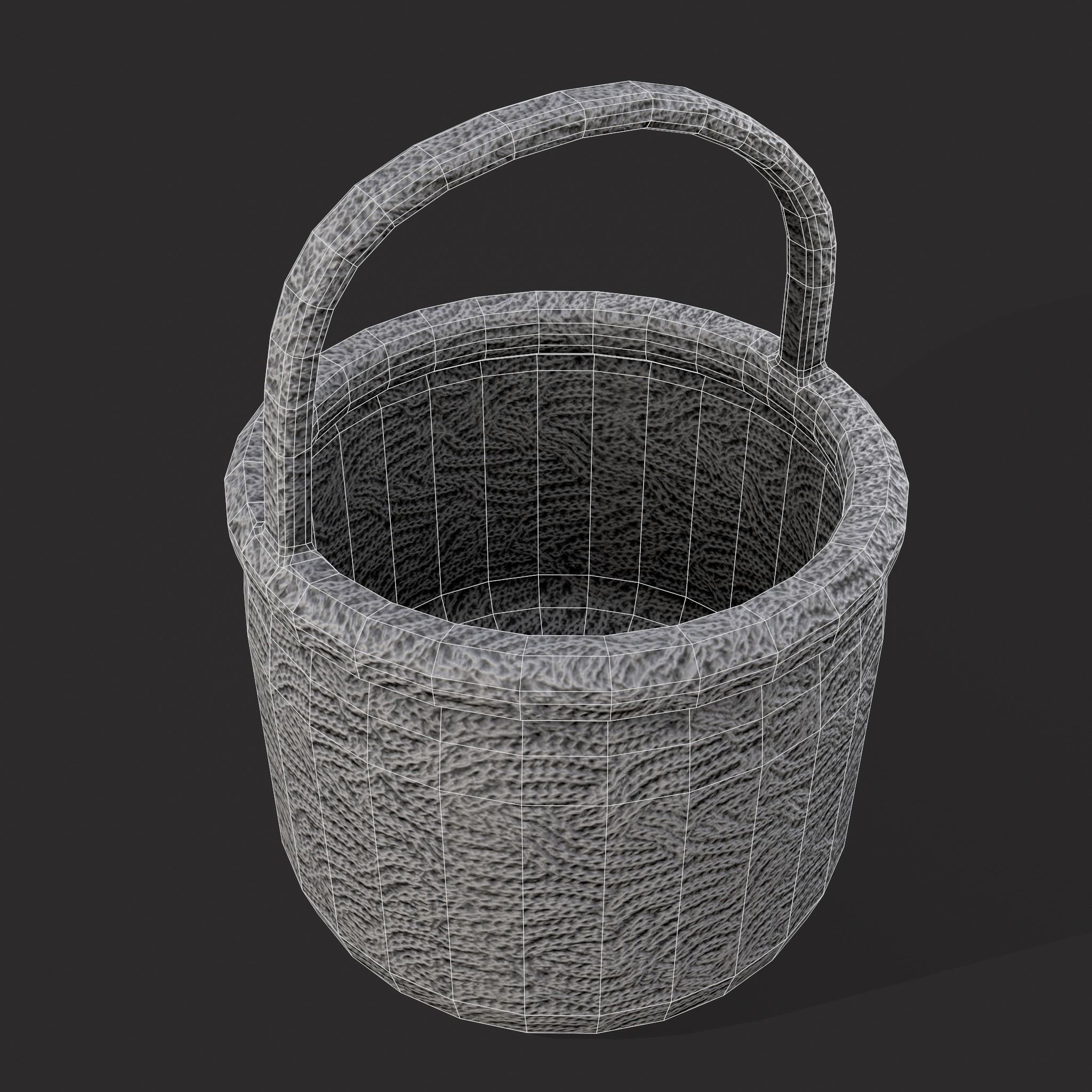 Knitted Heart Basket Low-poly 3D model_20