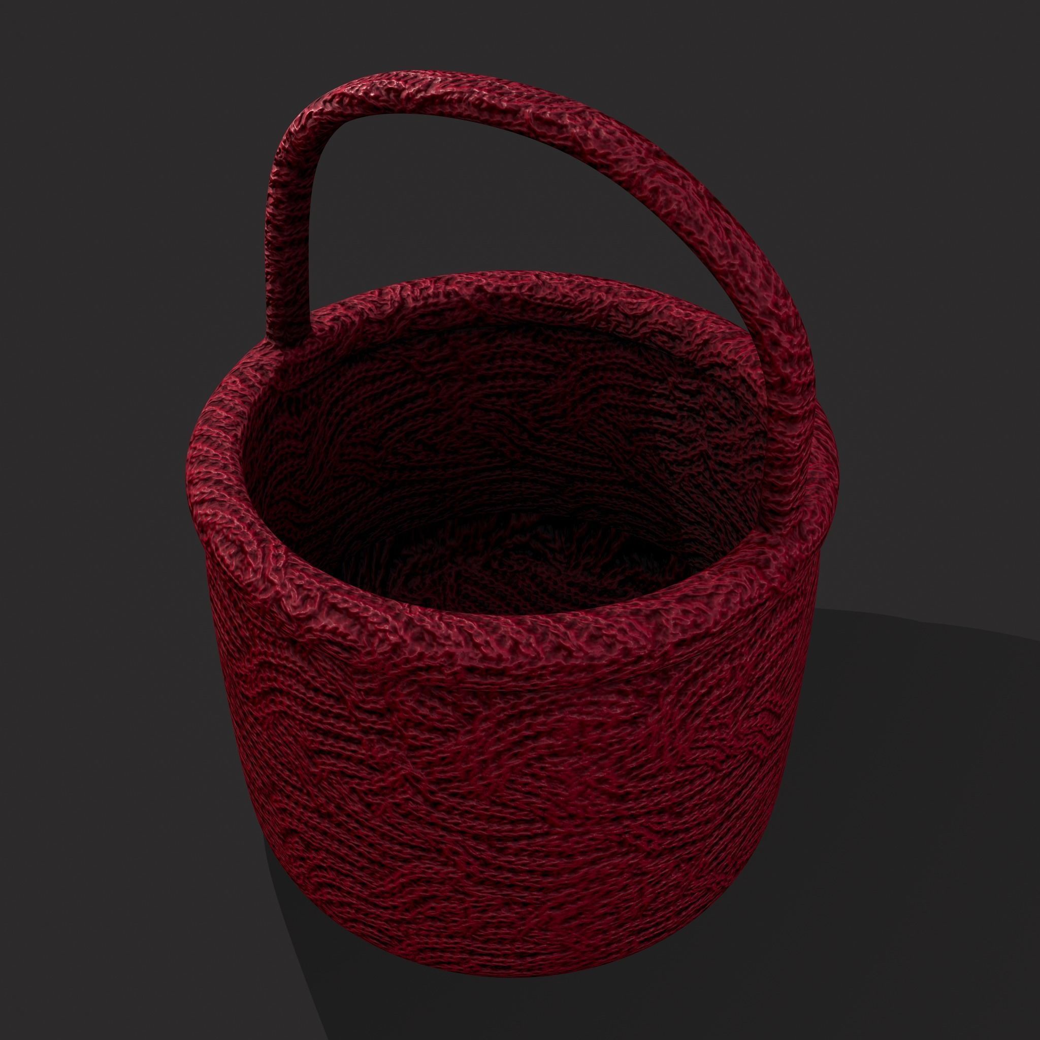 Knitted Heart Basket Low-poly 3D model_15