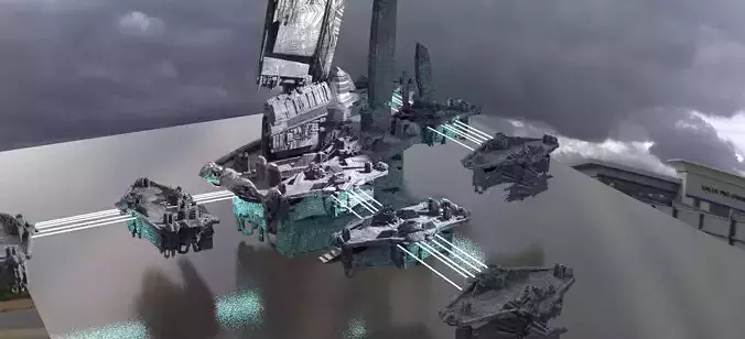 Halo Forerunner Inspired Hologram Bridges Extended Fortress
