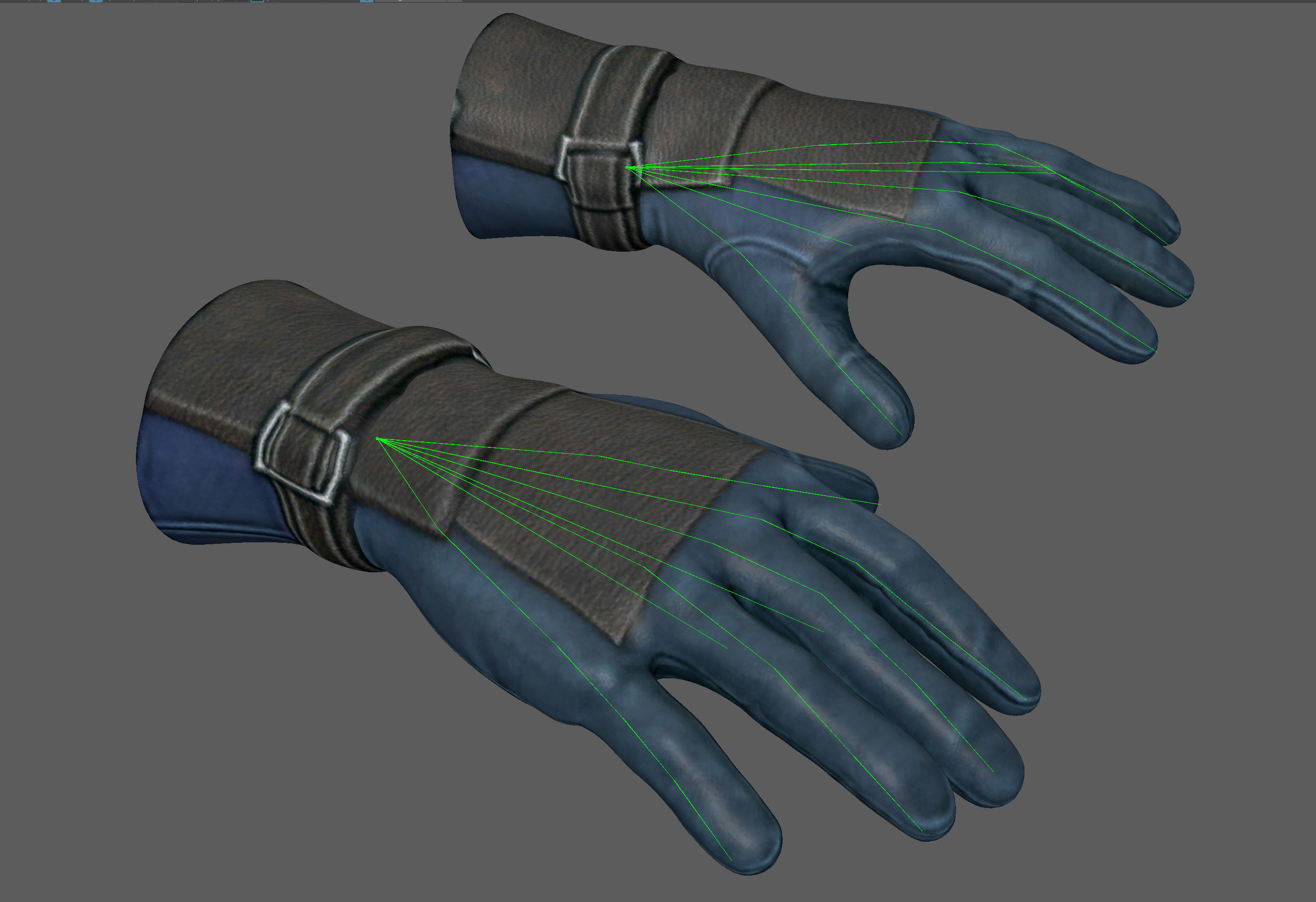  VR Hand Gloves Rig Model Low-poly 3D model_1