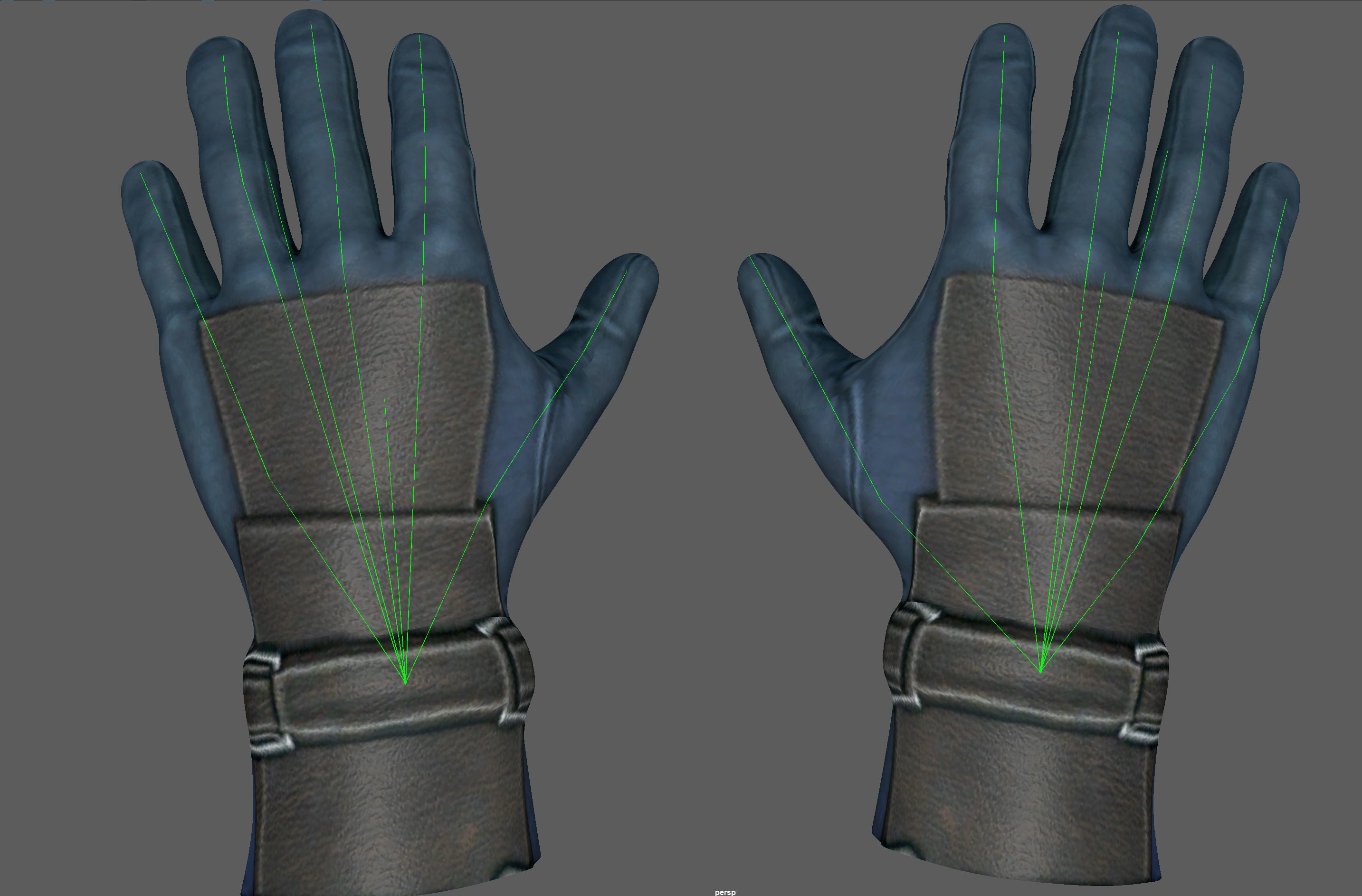 VR Hand Gloves Rig Model Low-poly 3D model_4